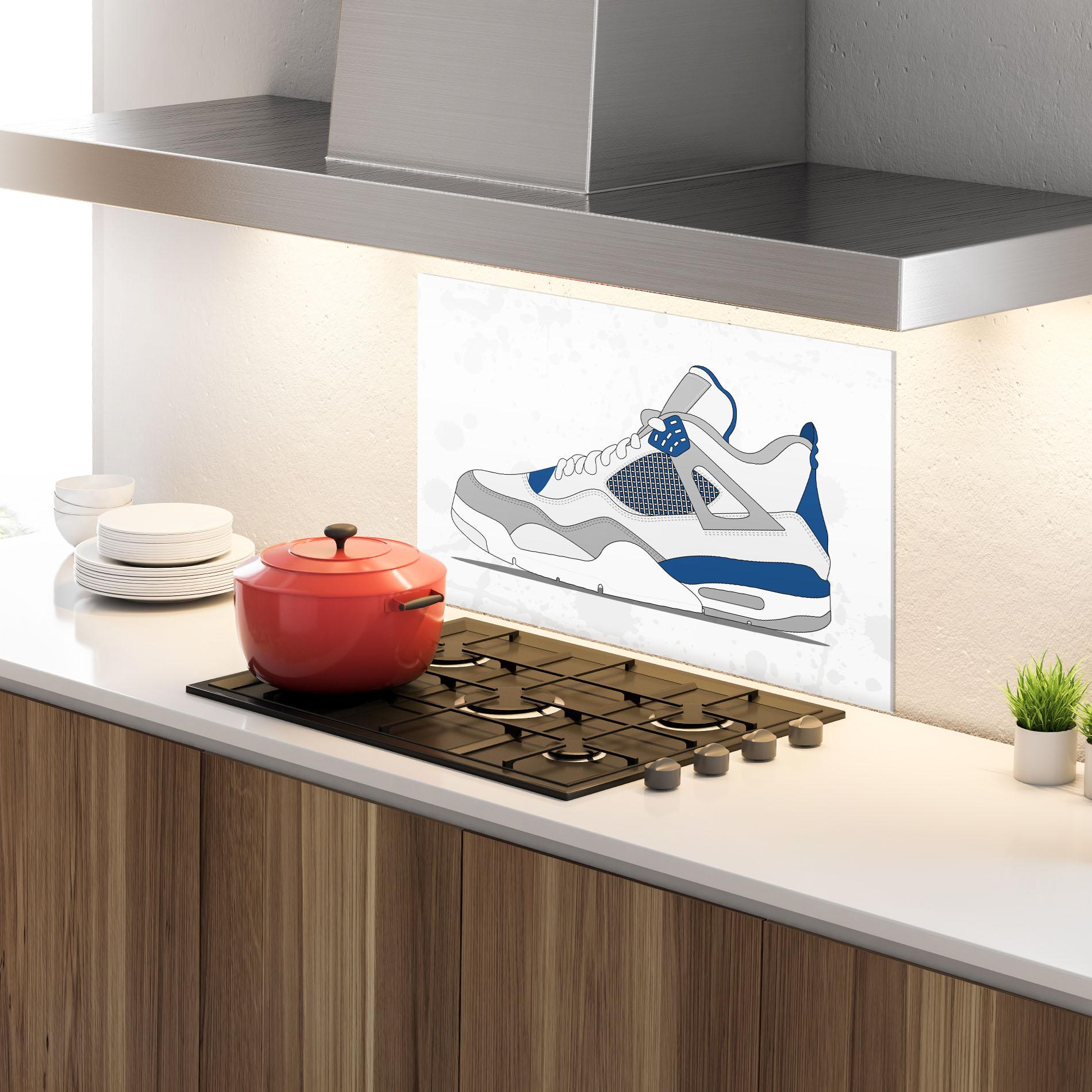 Panou Sticla Bucatarie Blue Grey Sneakers mockup 4