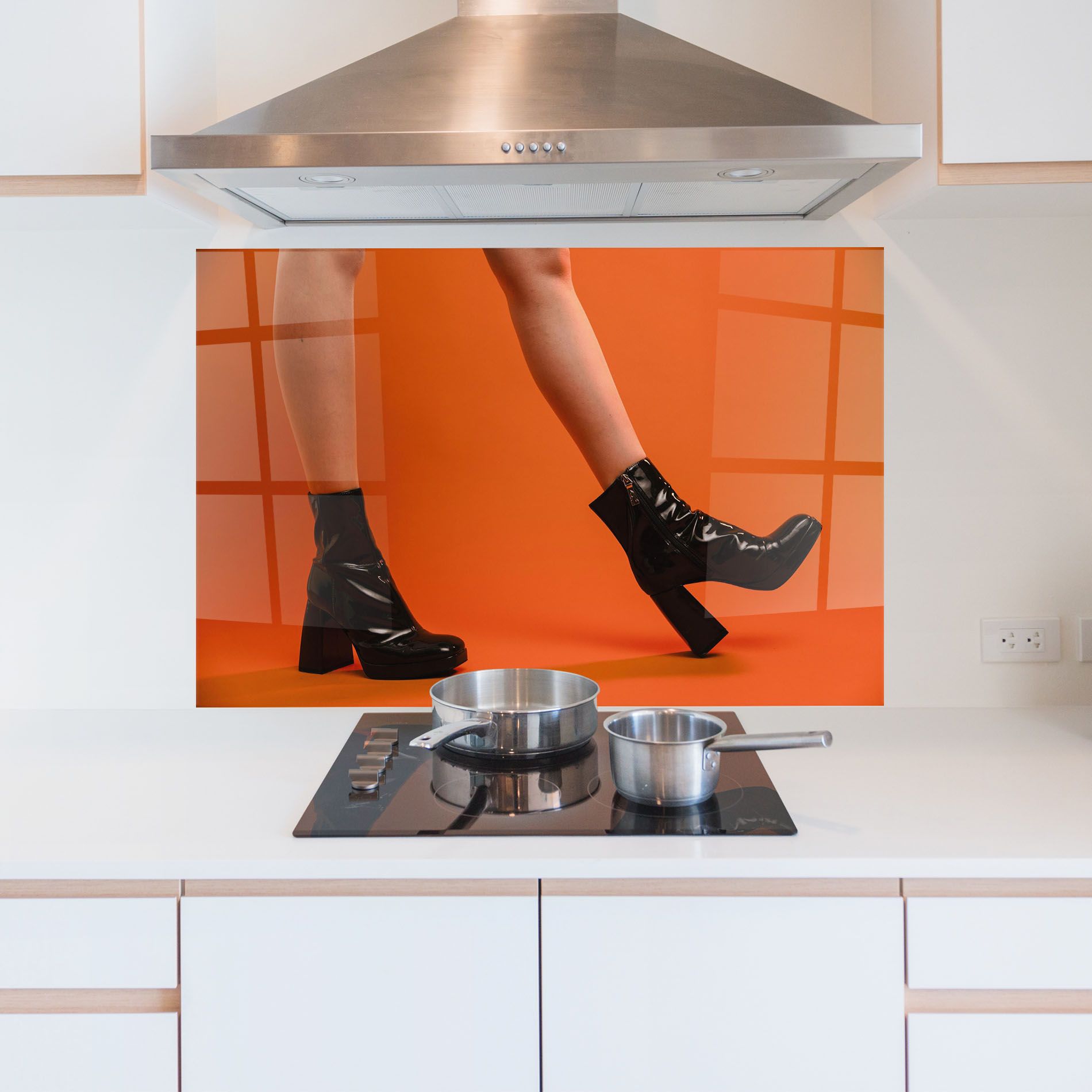 Black Boots On Orange mockup 5