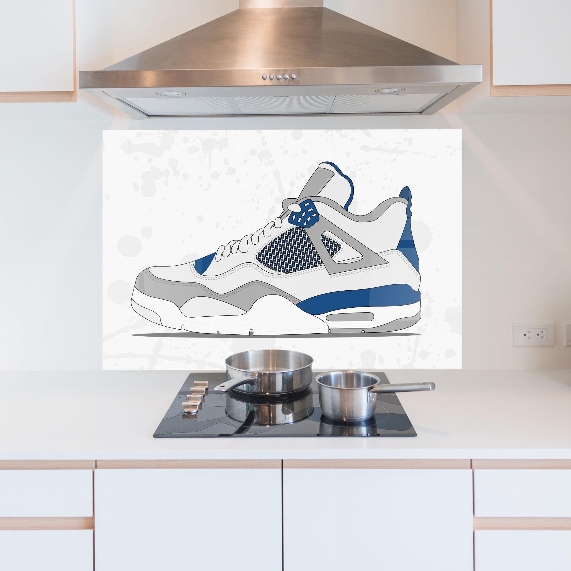 Panou Sticla Bucatarie Blue Grey Sneakers mockup 5