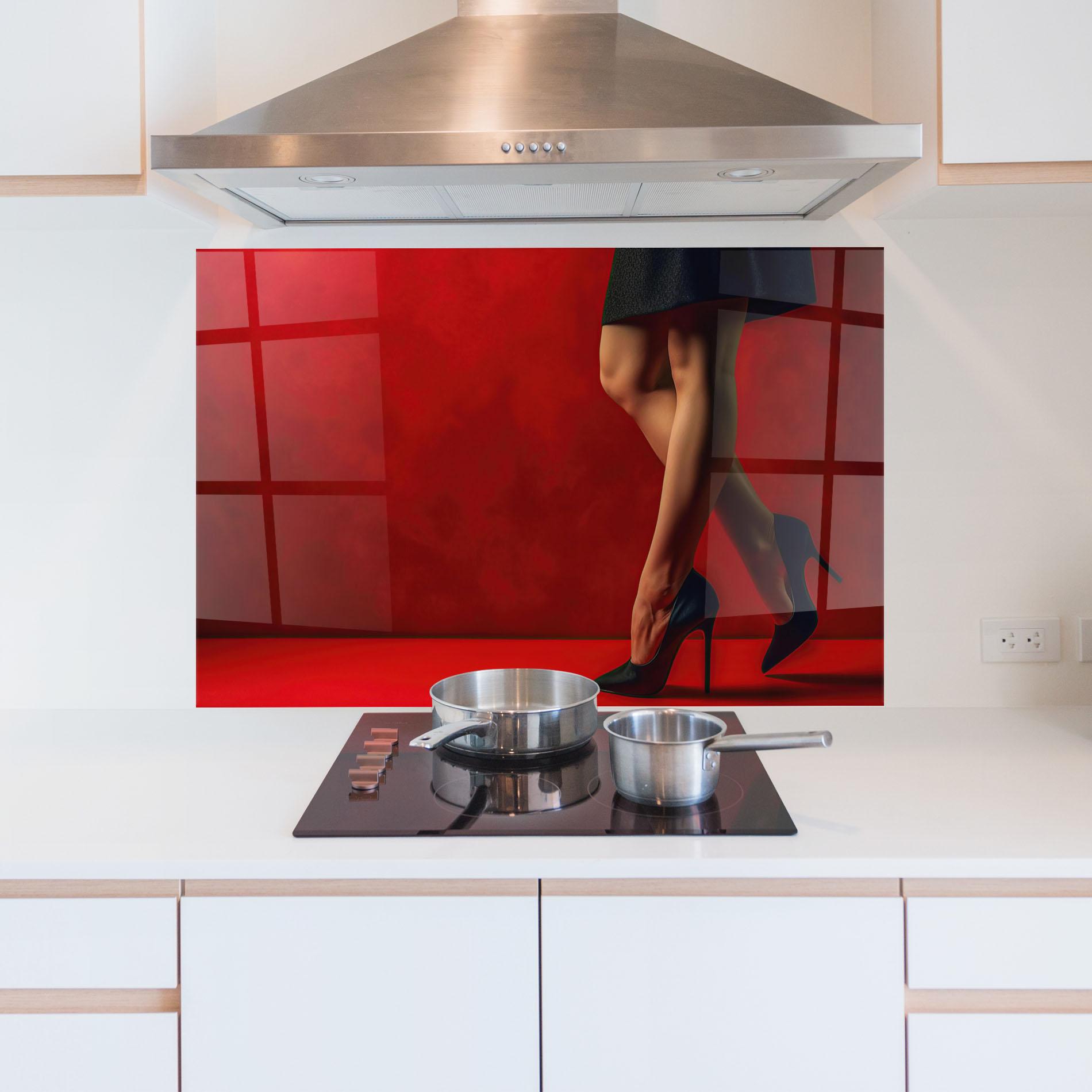 Panou Sticla Bucatarie Female Legs Heels mockup 5