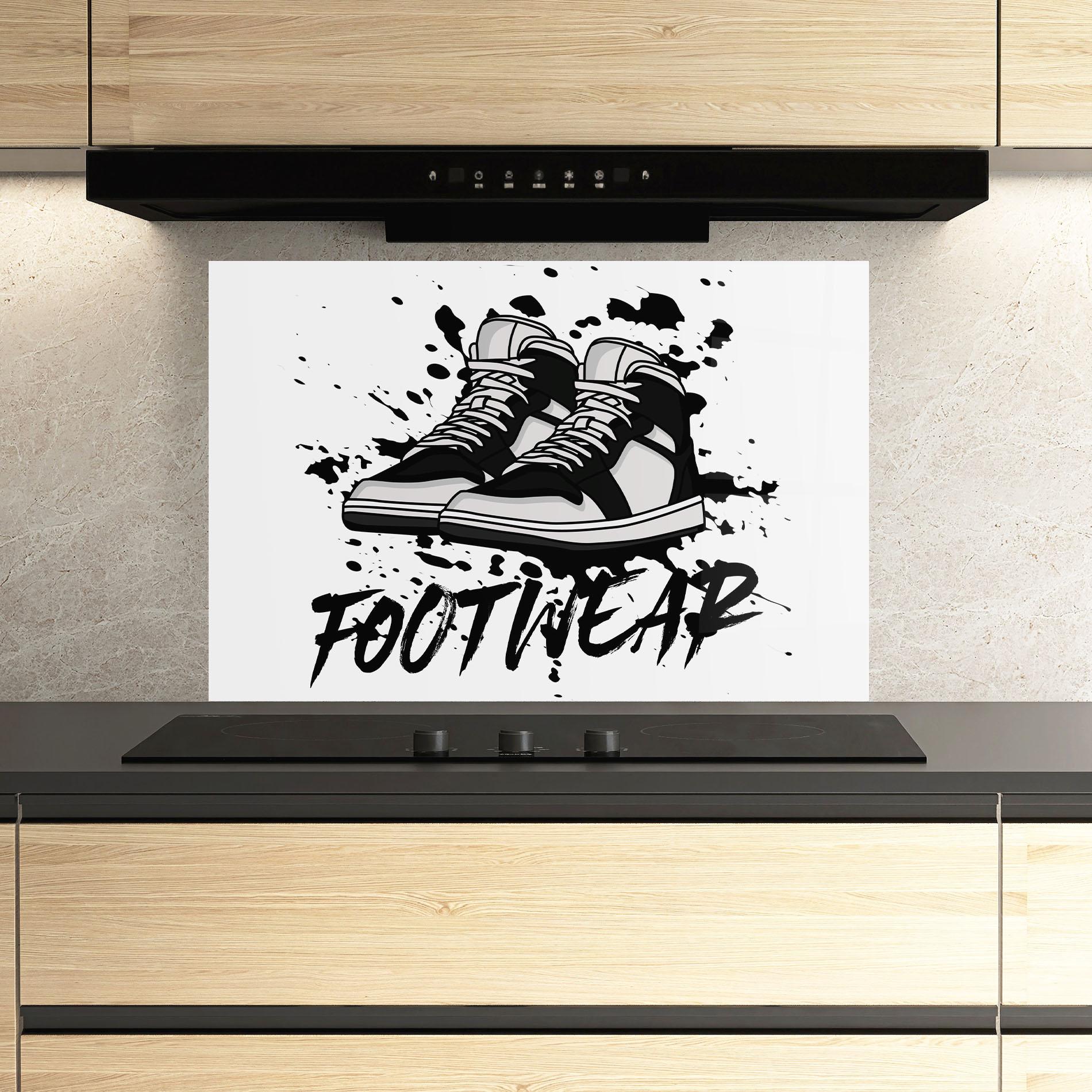 Panou Sticla Bucatarie Black Footwear mockup 3