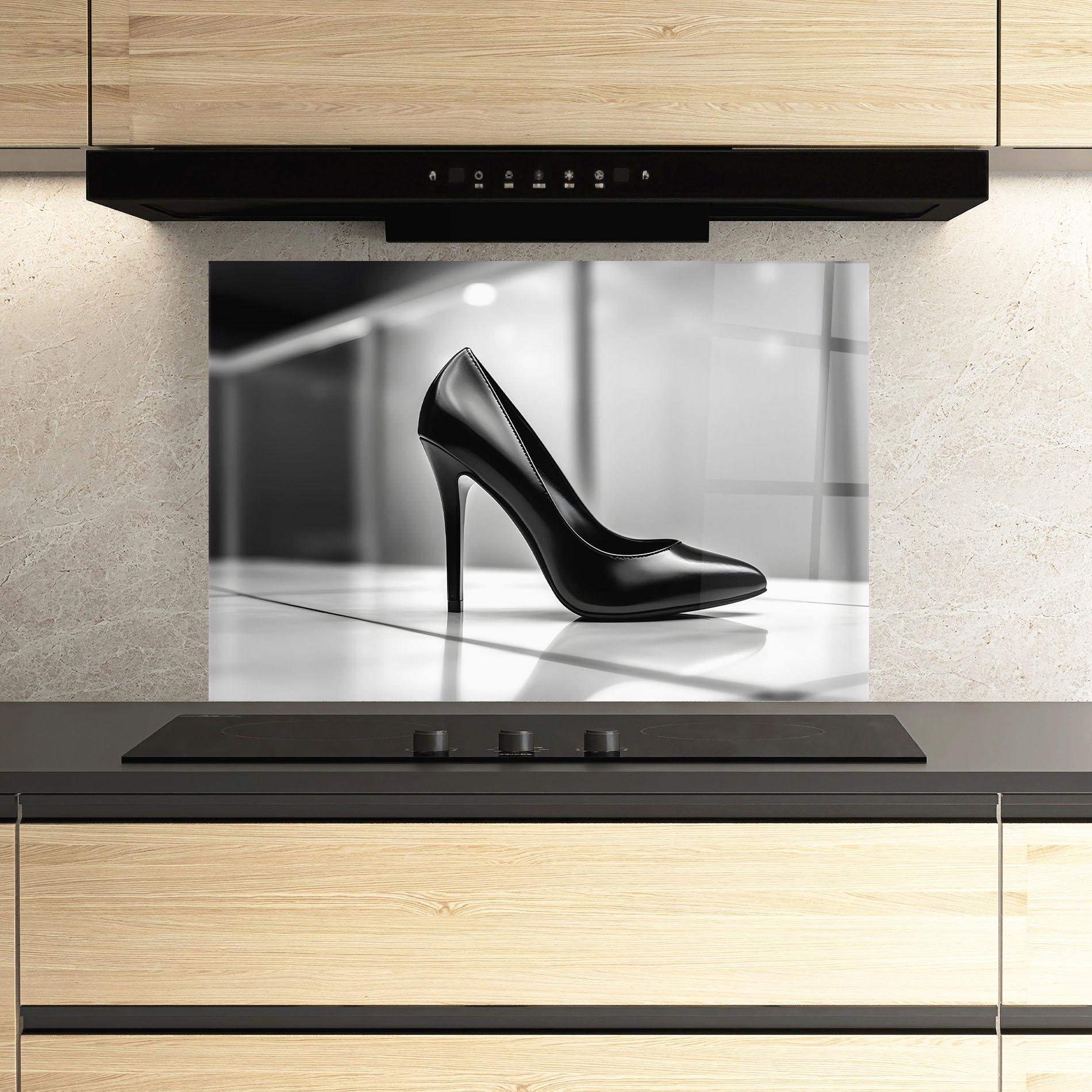 Panou Sticla Bucatarie Black Unique Design mockup 3