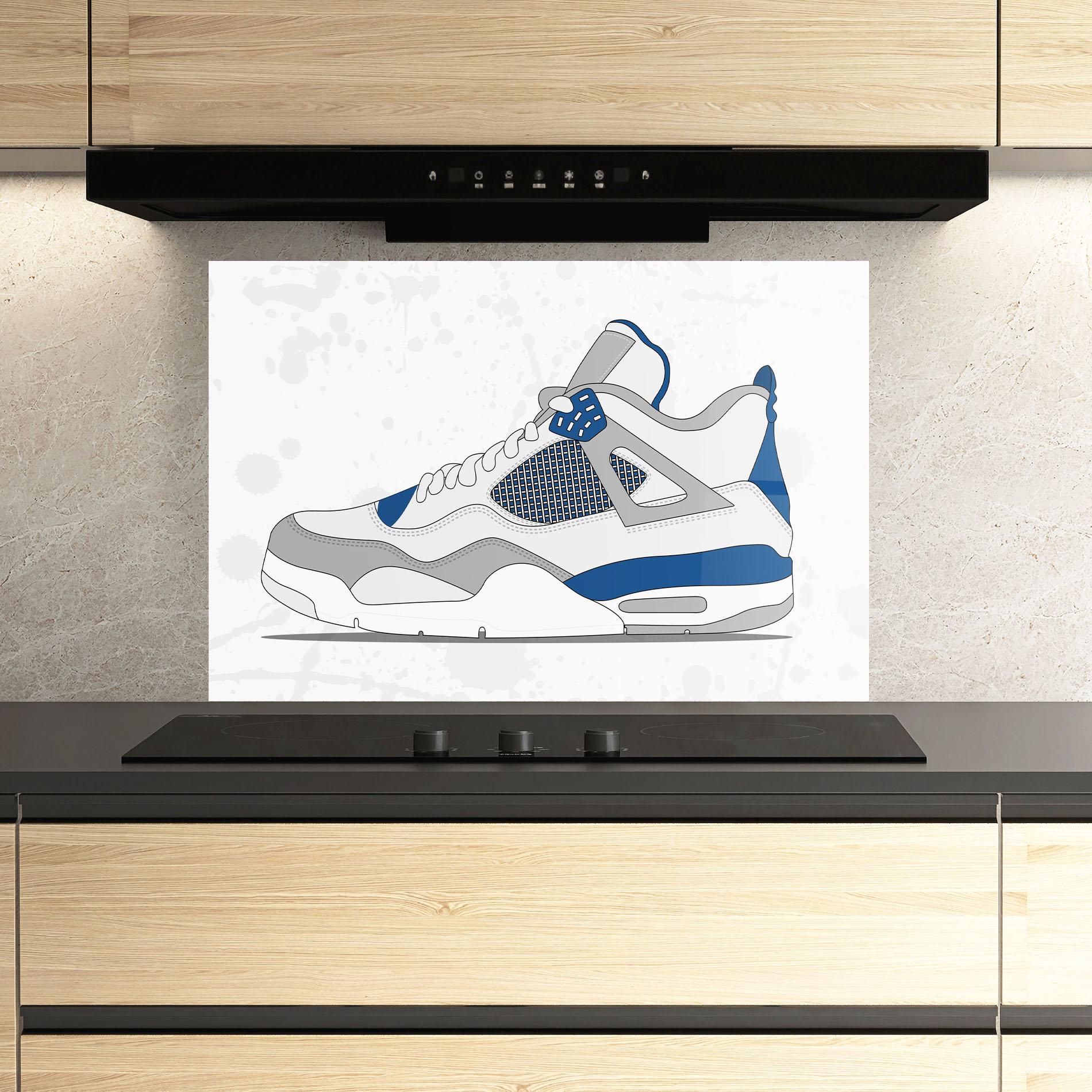 Panou Sticla Bucatarie Blue Grey Sneakers mockup 3