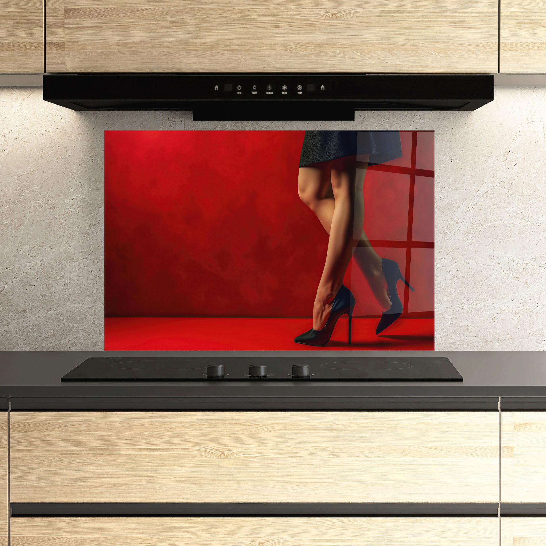 Panou Sticla Bucatarie Female Legs Heels mockup 3