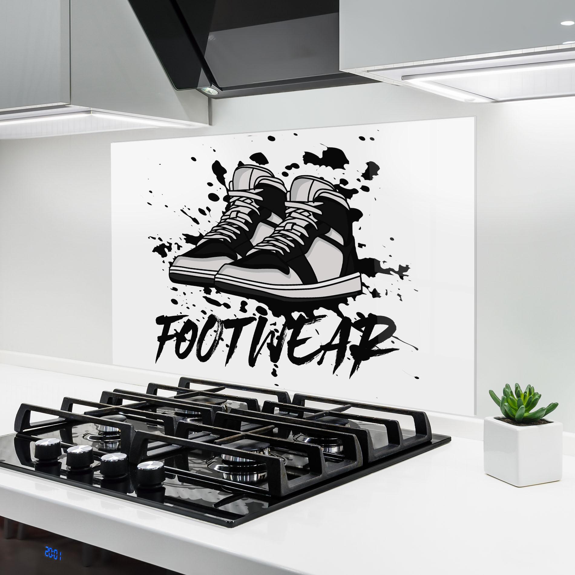 Panou Sticla Bucatarie Black Footwear mockup 6