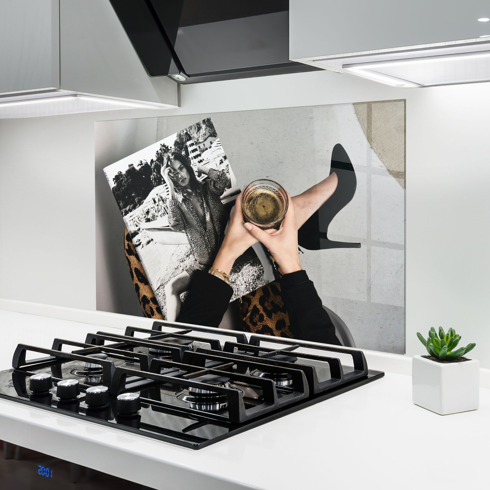 Black Shoes Holding Coffee mockup 6