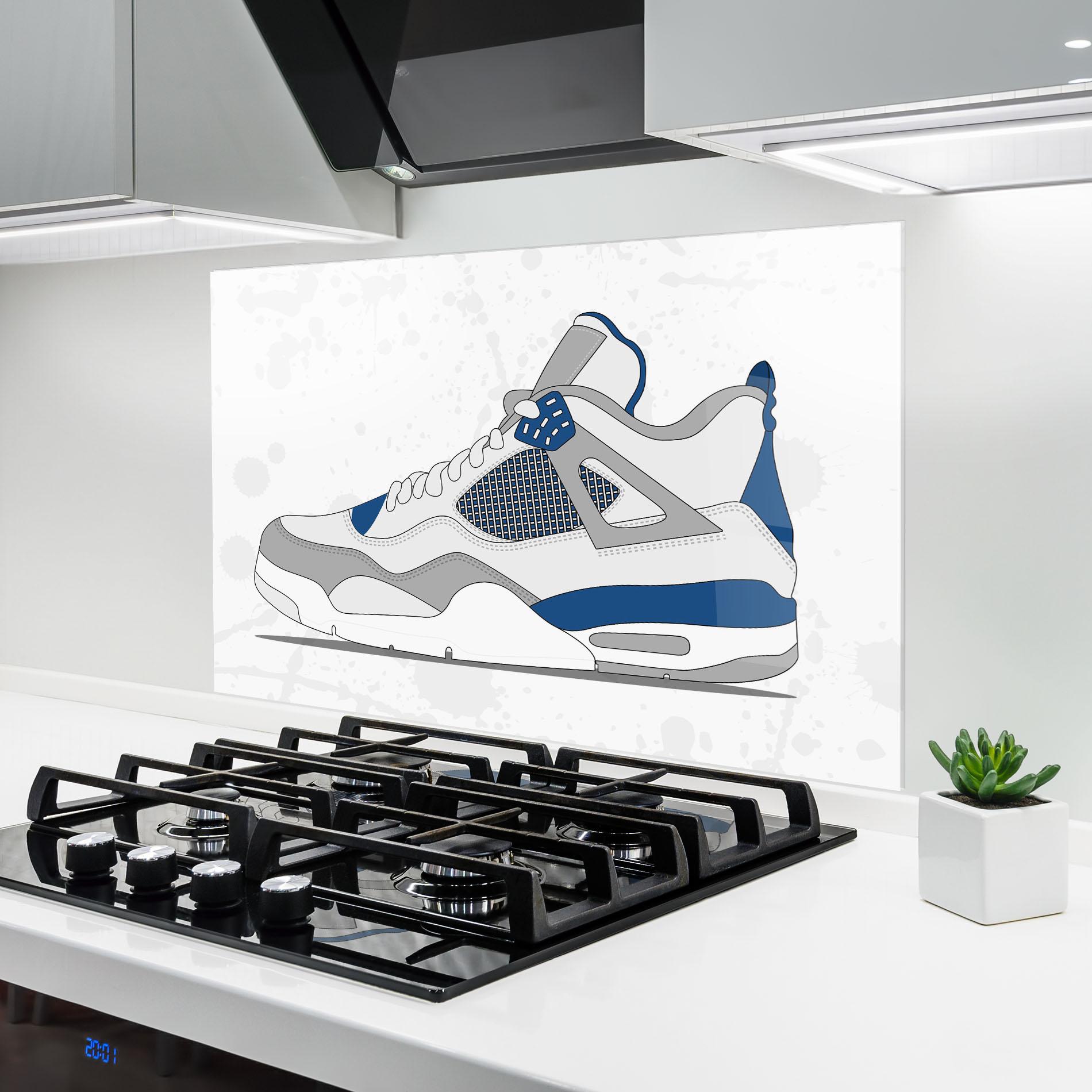 Panou Sticla Bucatarie Blue Grey Sneakers mockup 6