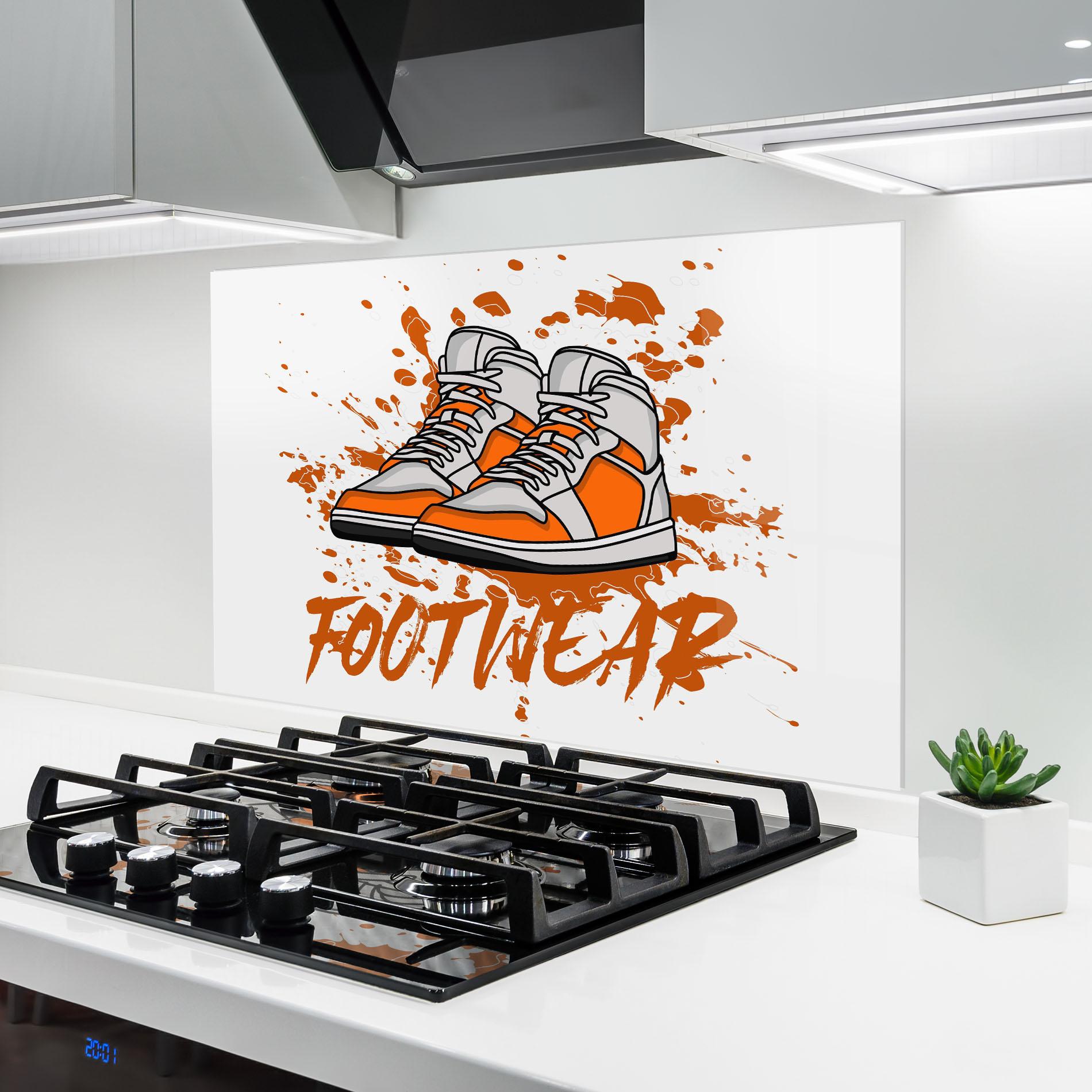 Panou Sticla Bucatarie Orange Footwear mockup 6