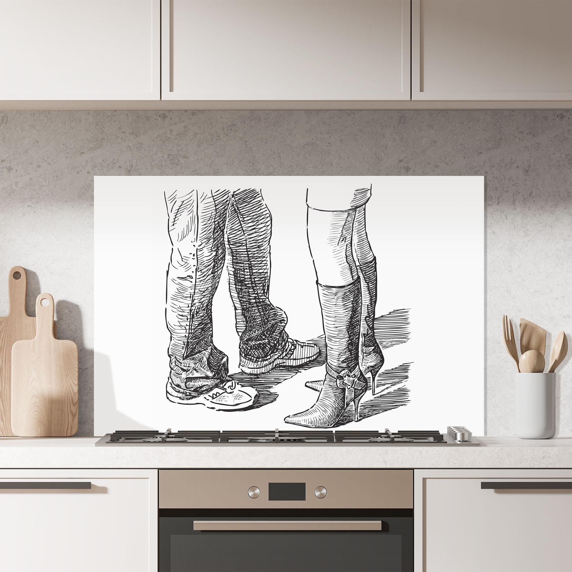 Panou Sticla Bucatarie Black Line Shoes mockup 7