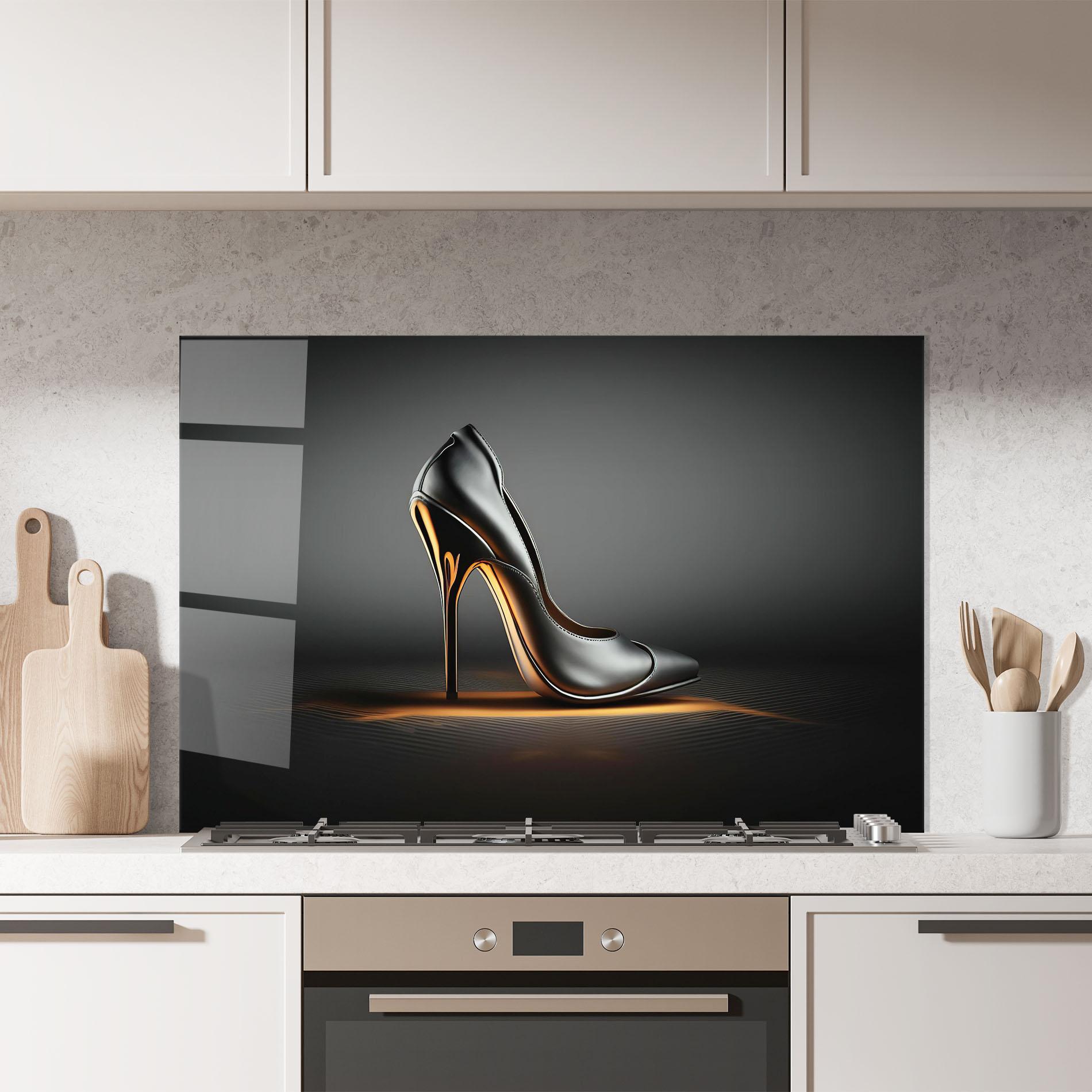 Panou Sticla Bucatarie Black Shoe Product mockup 7