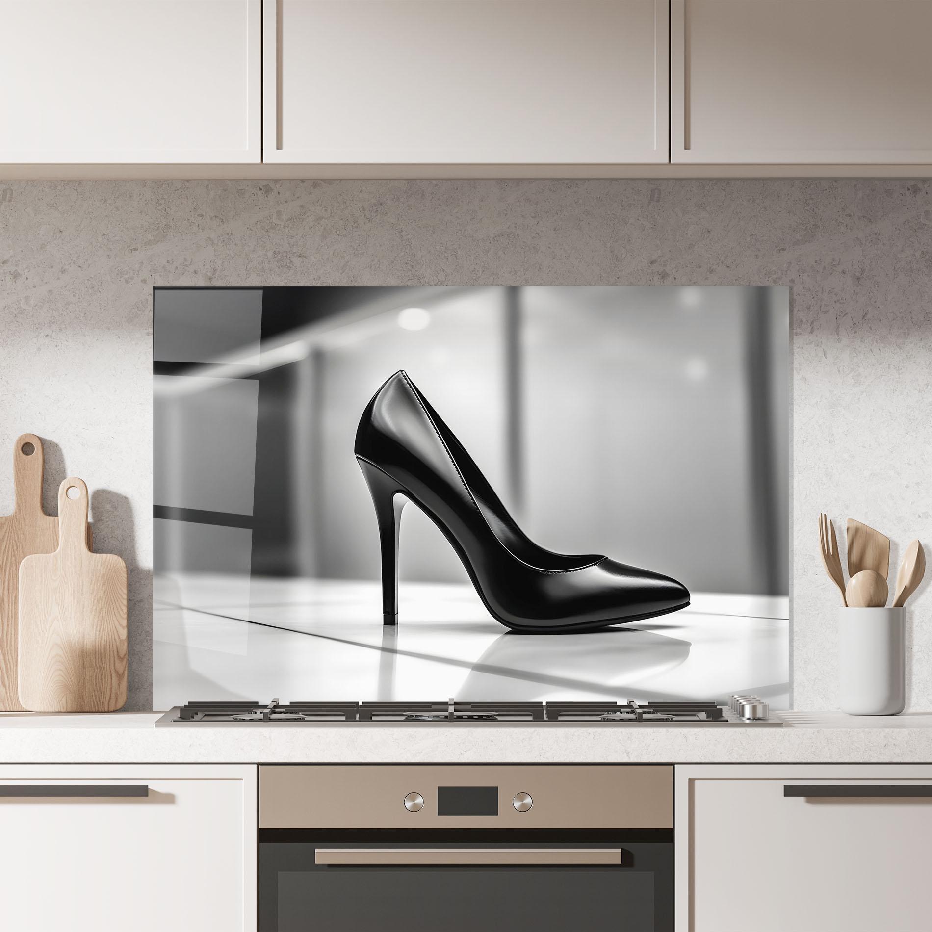 Panou Sticla Bucatarie Black Unique Design mockup 7