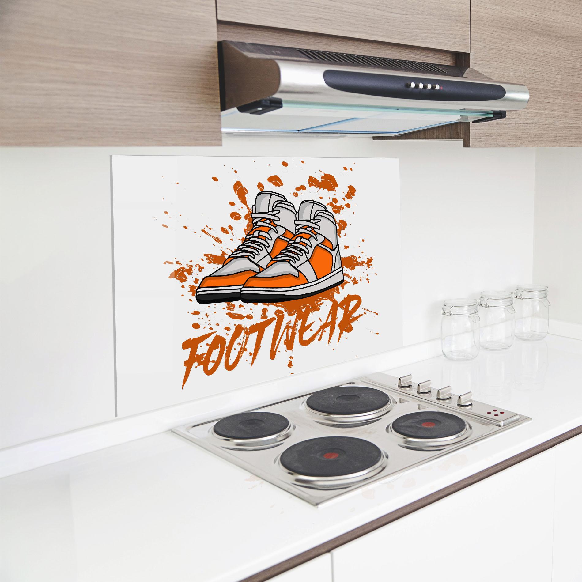 Panou Sticla Bucatarie Orange Footwear mockup 8