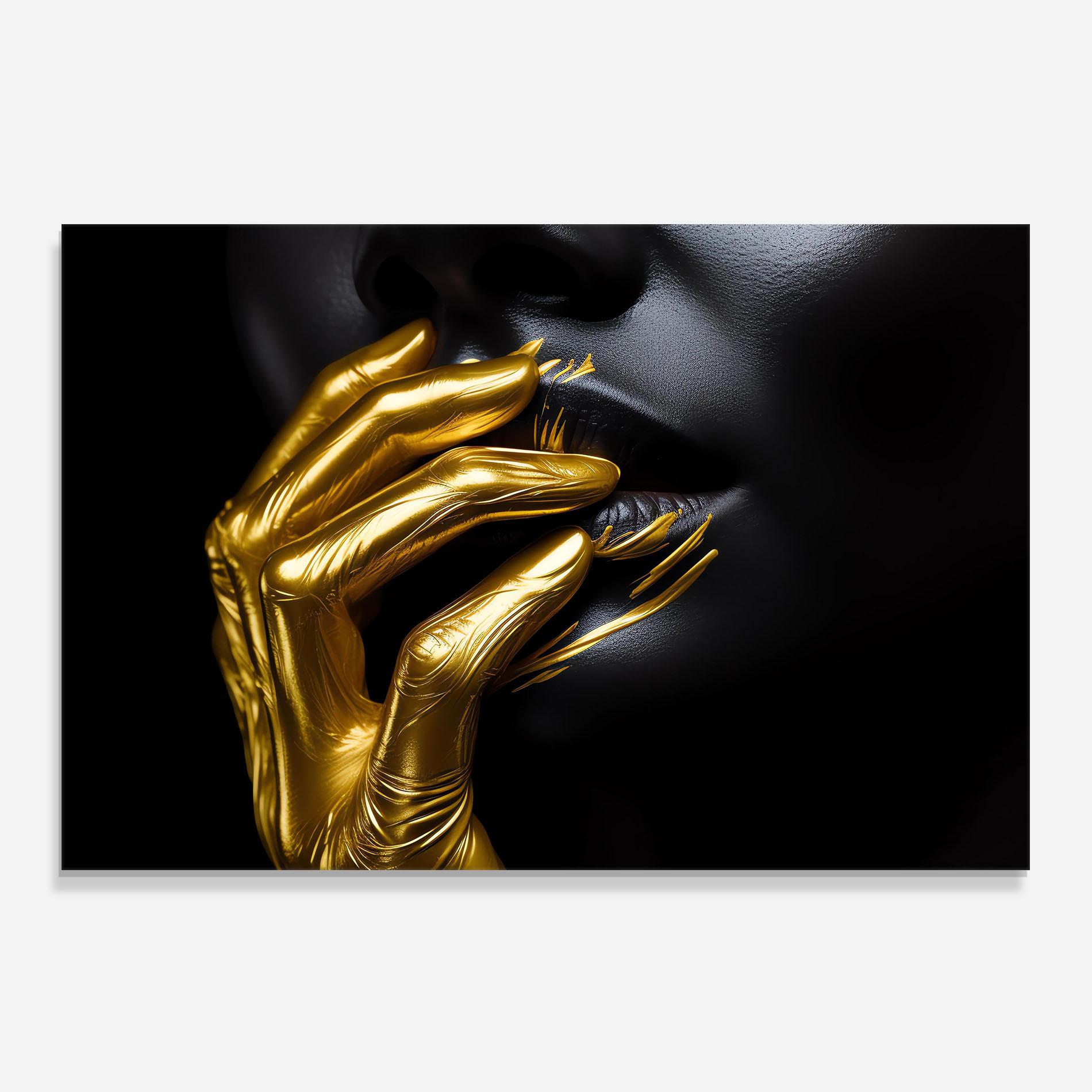 Panou Sticla Bucatarie Gold Small Hand mockup 0