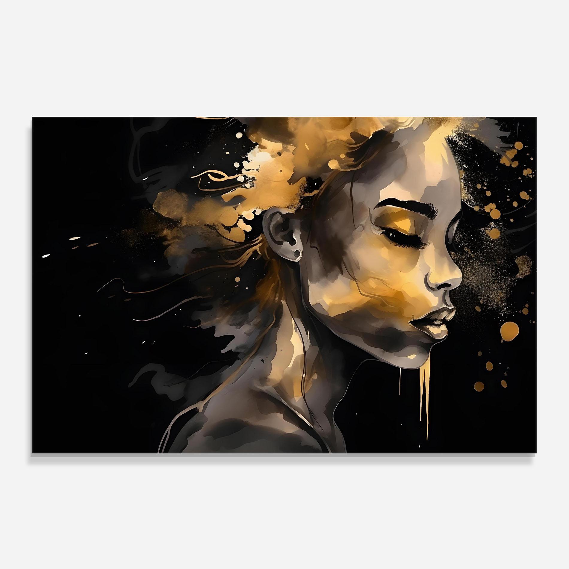 Panou Sticla Bucatarie Gold Stylish Modern mockup 0