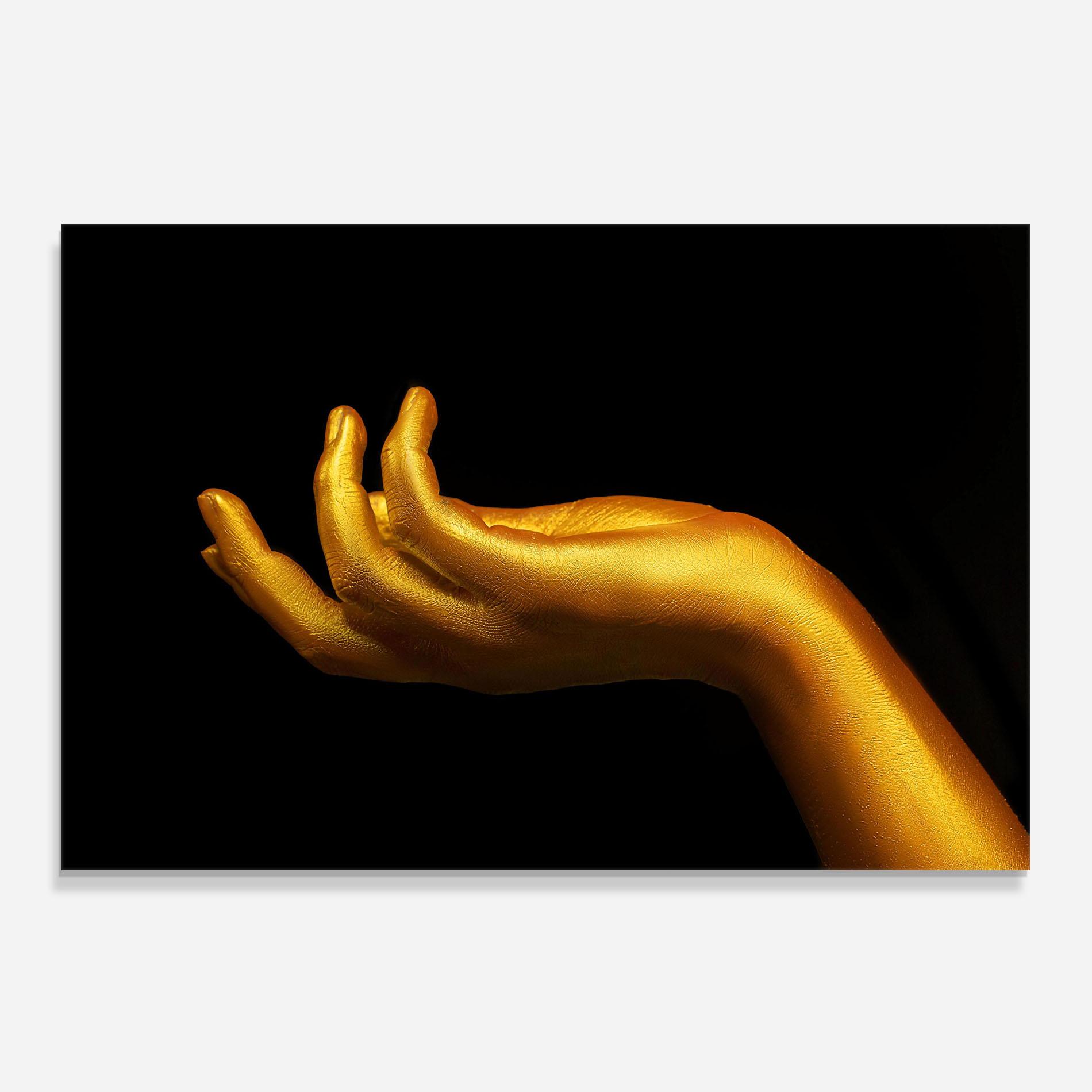 Panou Sticla Bucatarie Strong Gold Hand mockup 0