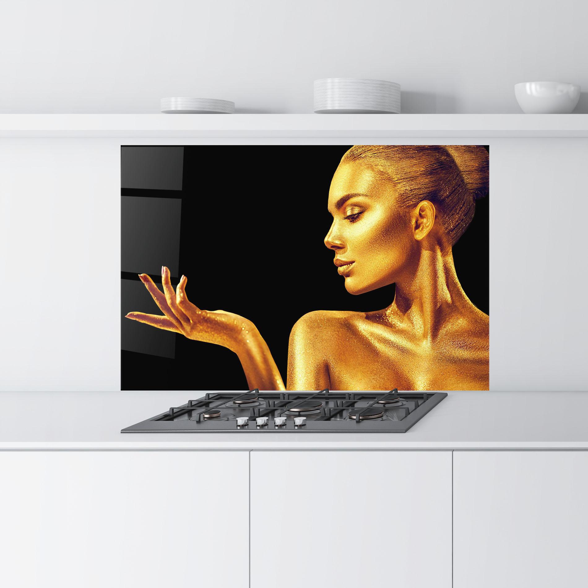 Panou Sticla Bucatarie Golden Glamour mockup 9