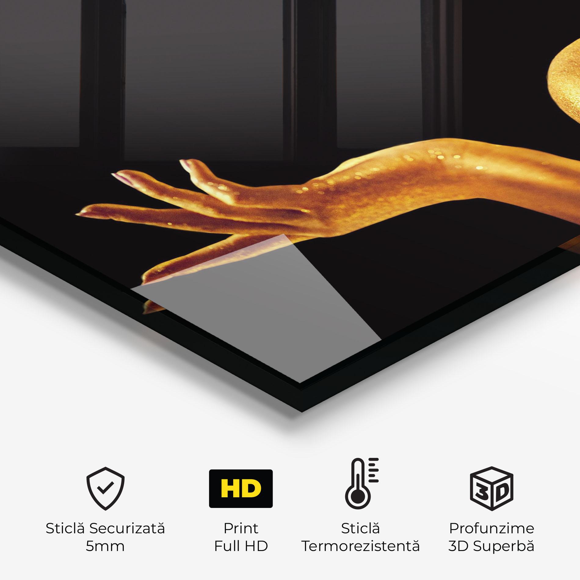 Panou Sticla Bucatarie Golden Glamour mockup 2