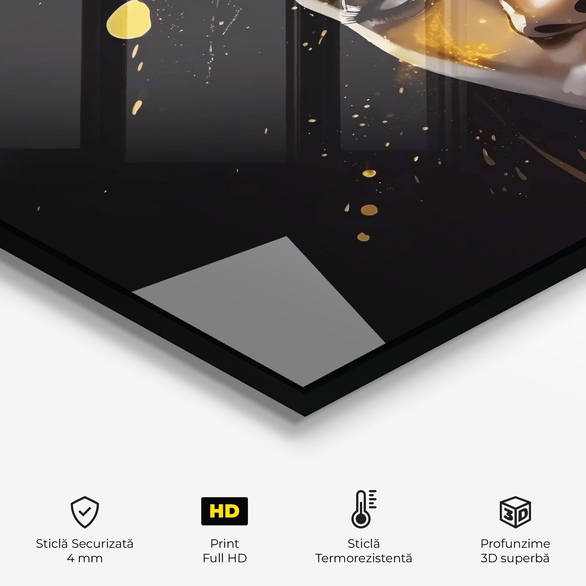 Panou Sticla Bucatarie African Gold Woman mockup 2