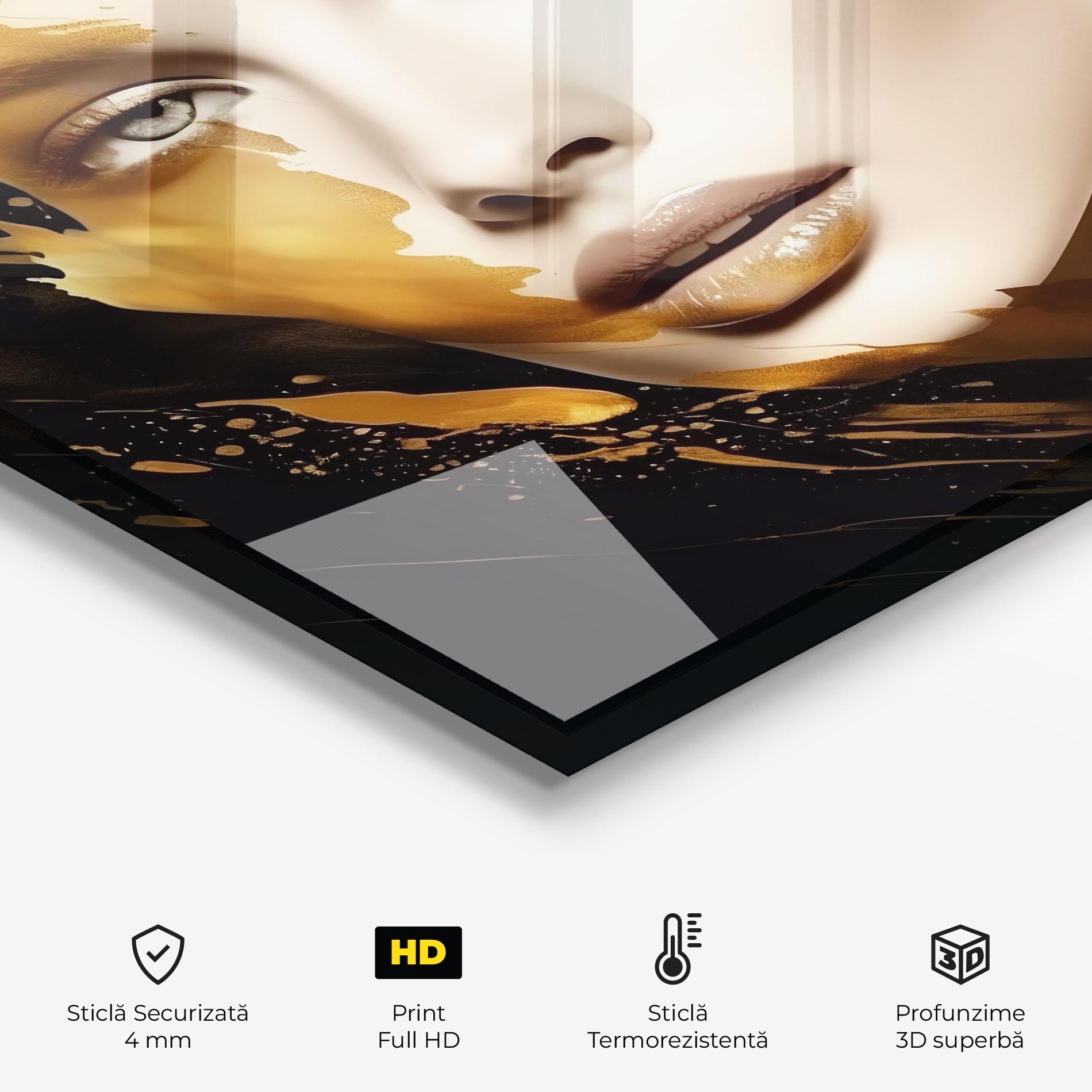 Panou Sticla Bucatarie Blonde Gold Woman mockup 2