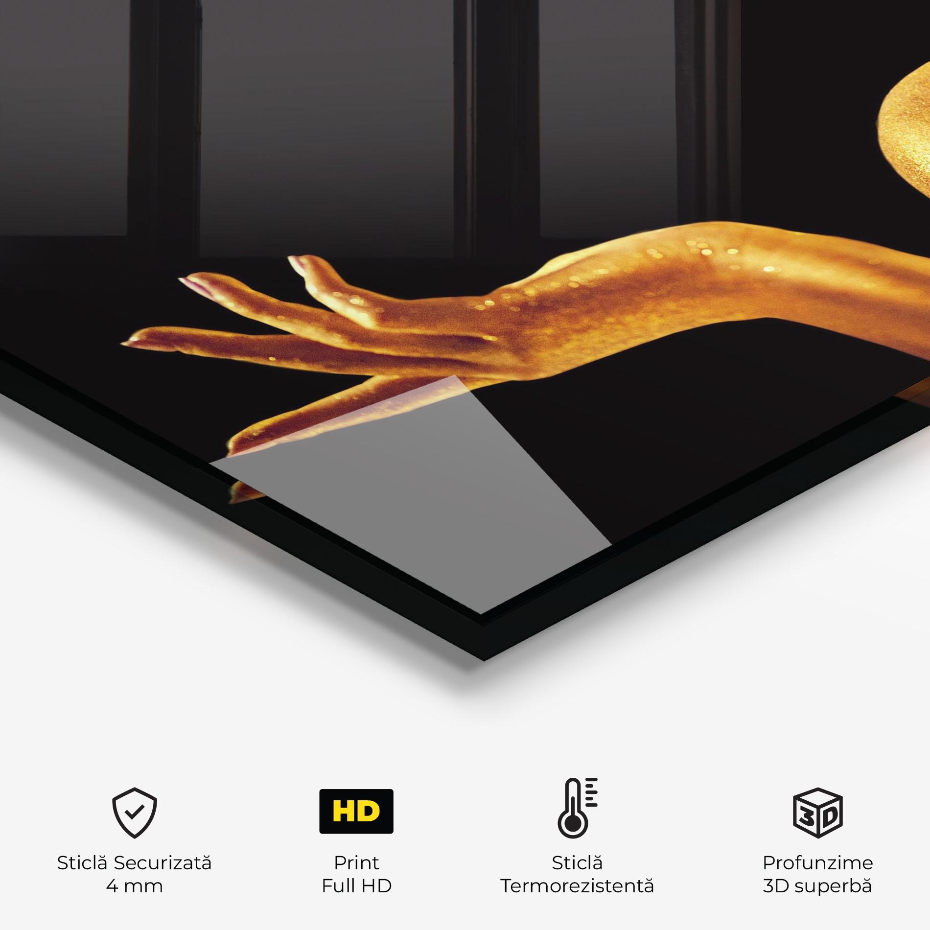 Panou Sticla Bucatarie Golden Glamour mockup 2