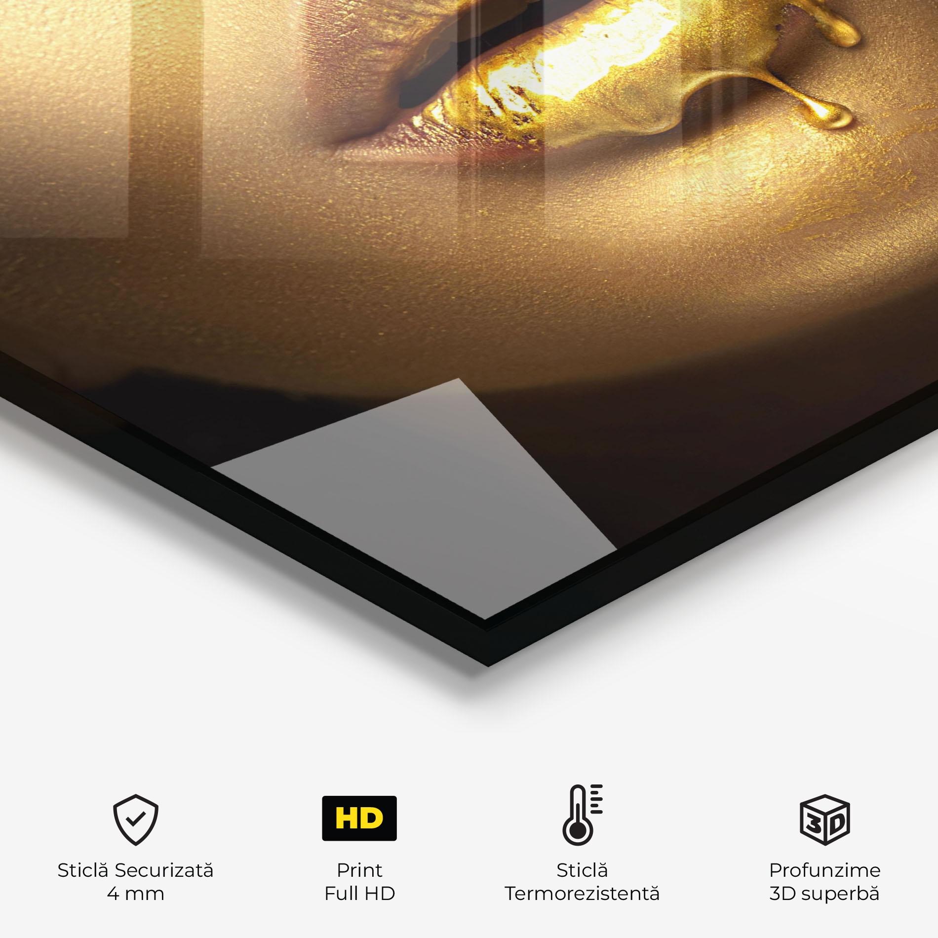 Panou Sticla Bucatarie Golden Lips mockup 2