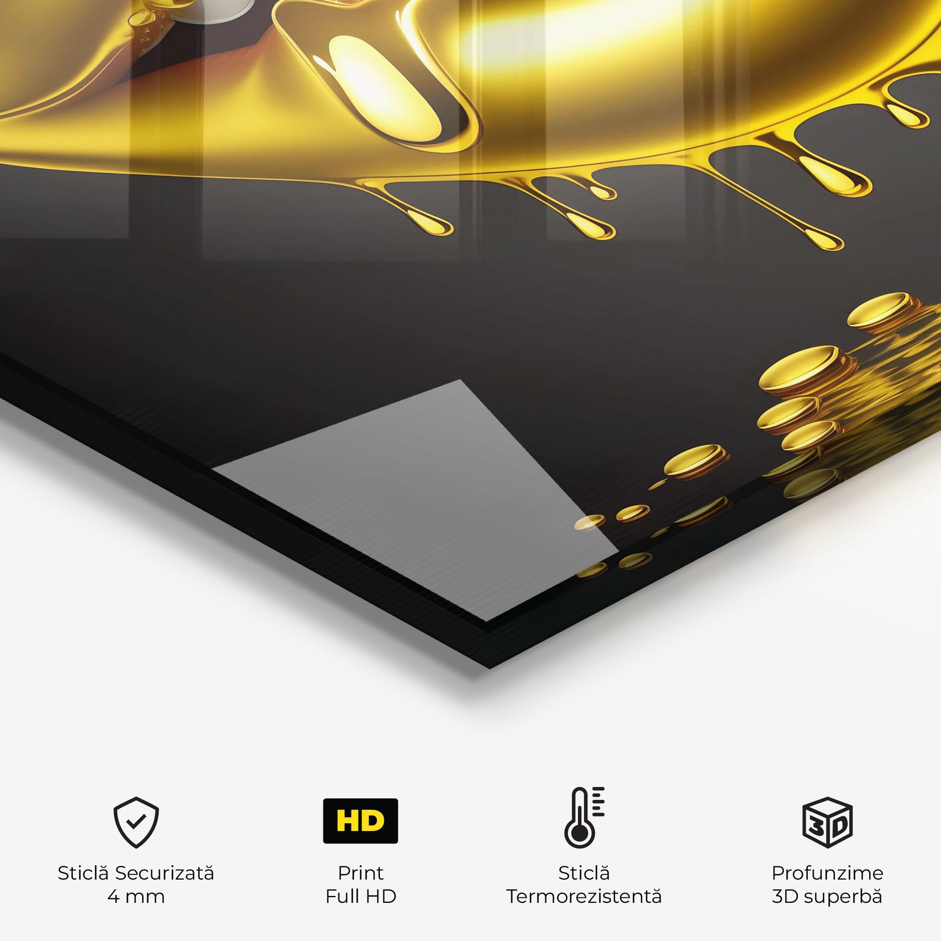 Panou Sticla Bucatarie Pop Gold Lips mockup 2