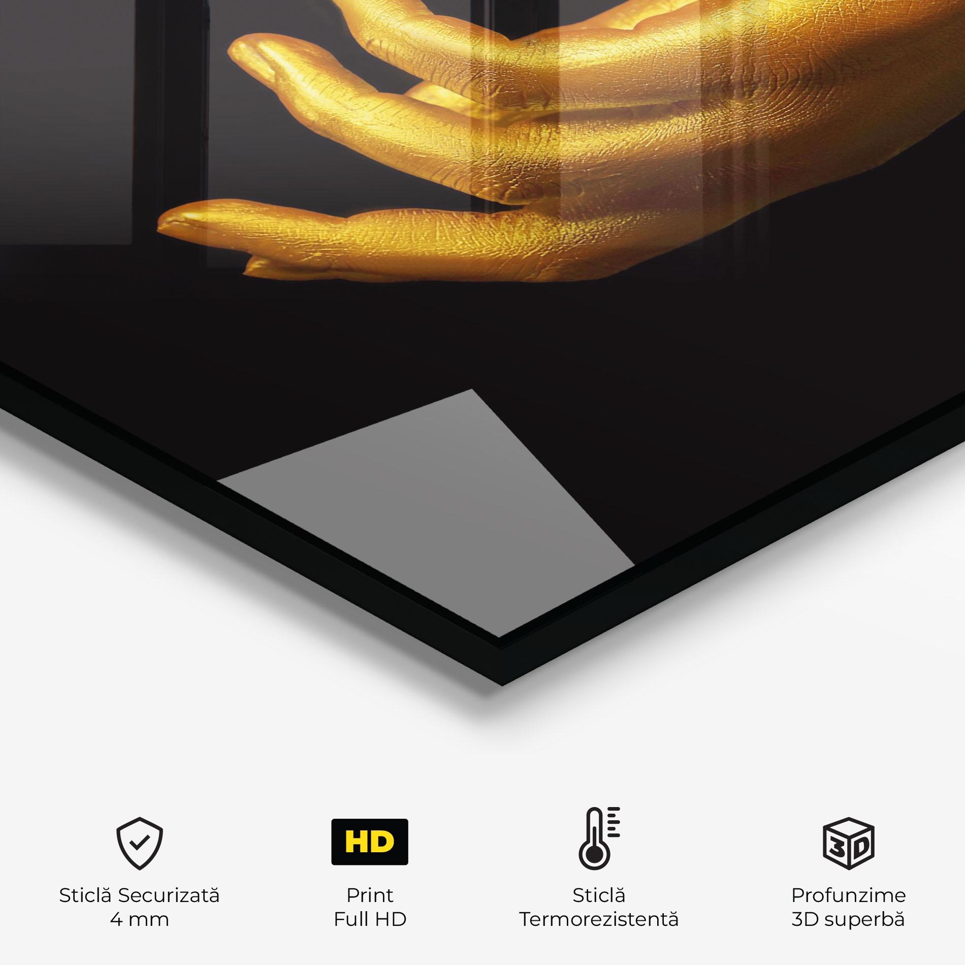 Panou Sticla Bucatarie Strong Gold Hand mockup 2