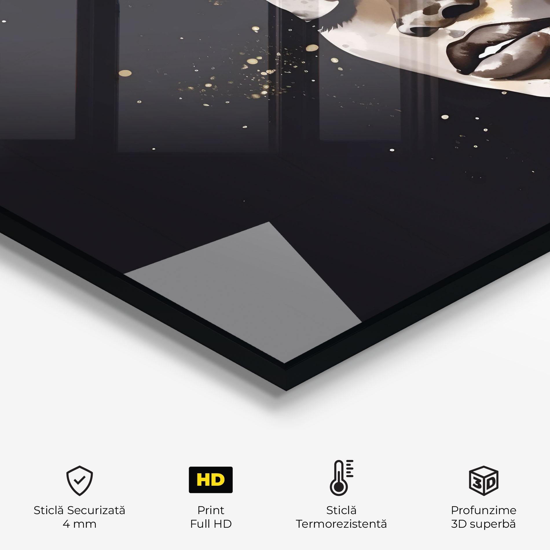 Panou Sticla Bucatarie Stylish Gold African mockup 2