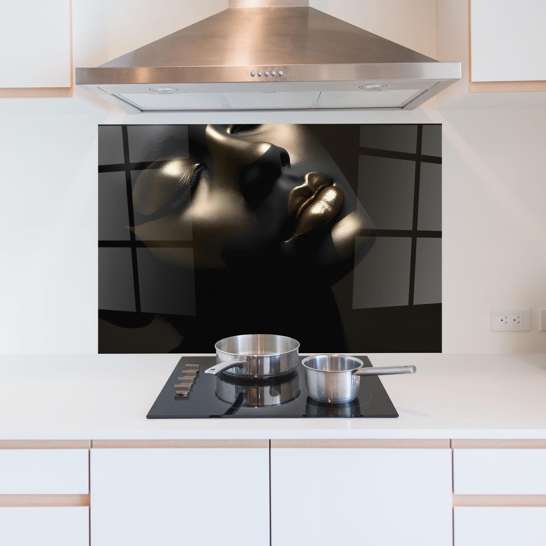 Panou Sticla Bucatarie Dark Gold Face mockup 5