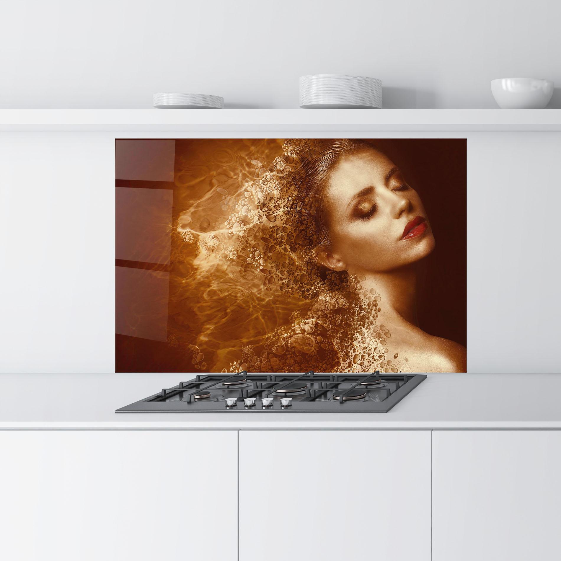 Panou Sticla Bucatarie Golden Beauty mockup 9