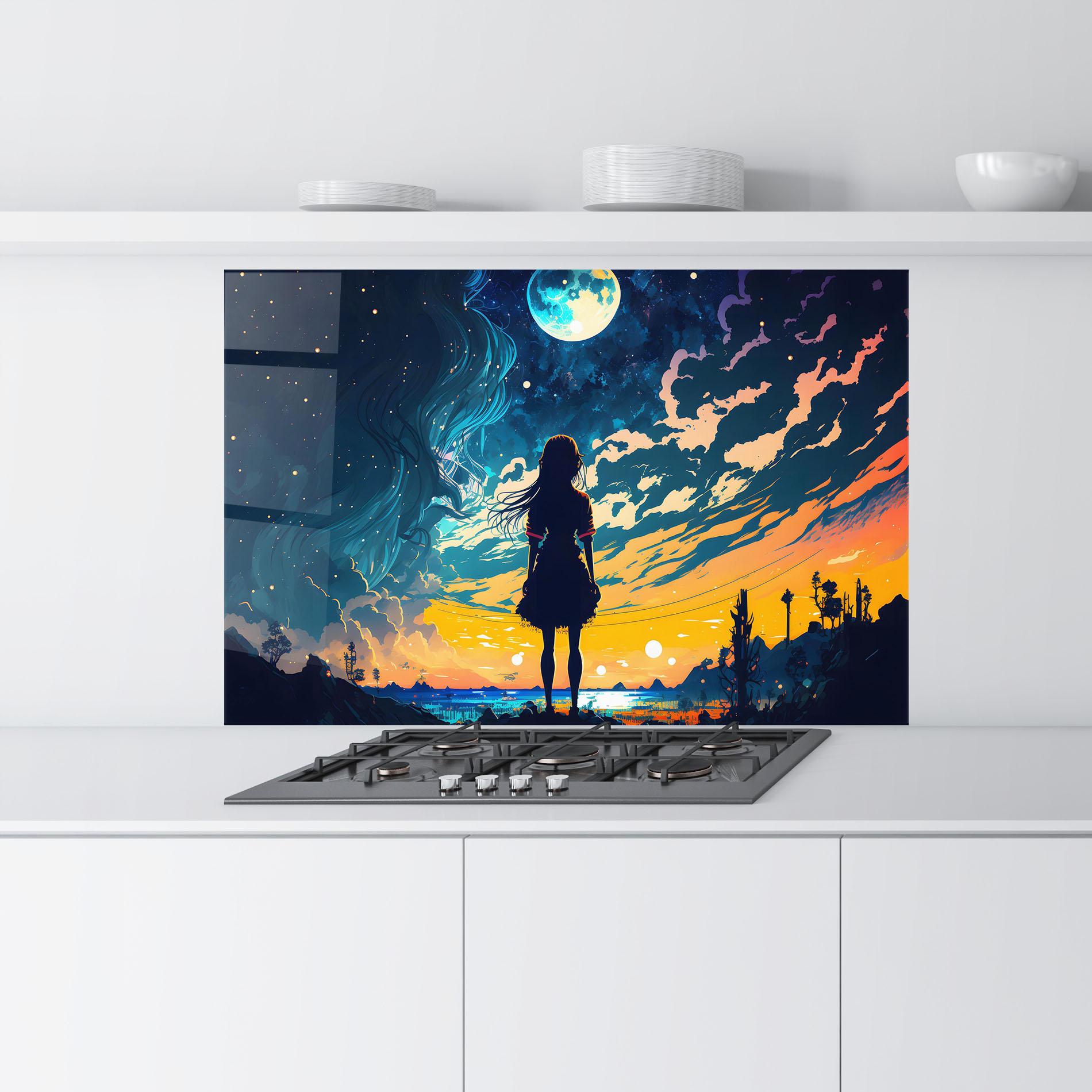 Panou Sticla Bucatarie Mystical Woman Fairytale mockup 9