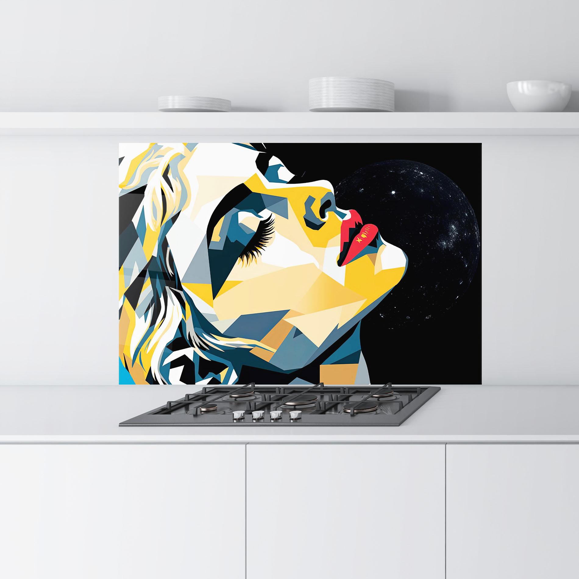 Panou Sticla Bucatarie Synthetic Dreamy Girl mockup 9