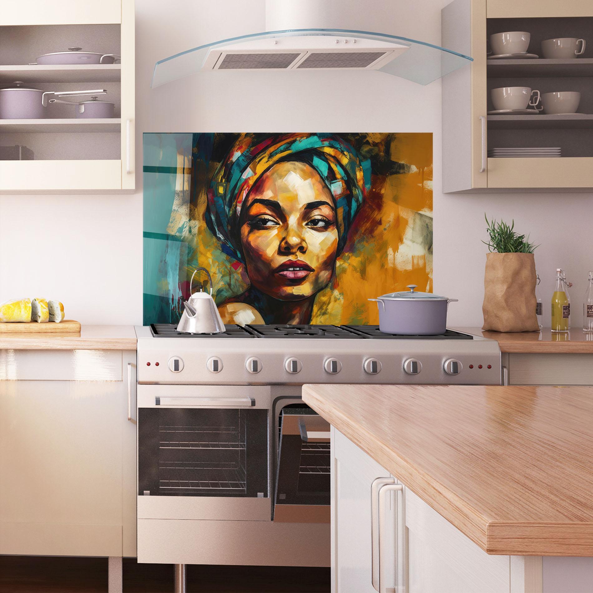 Panou Sticla Bucatarie Enigmatic Expression mockup 1