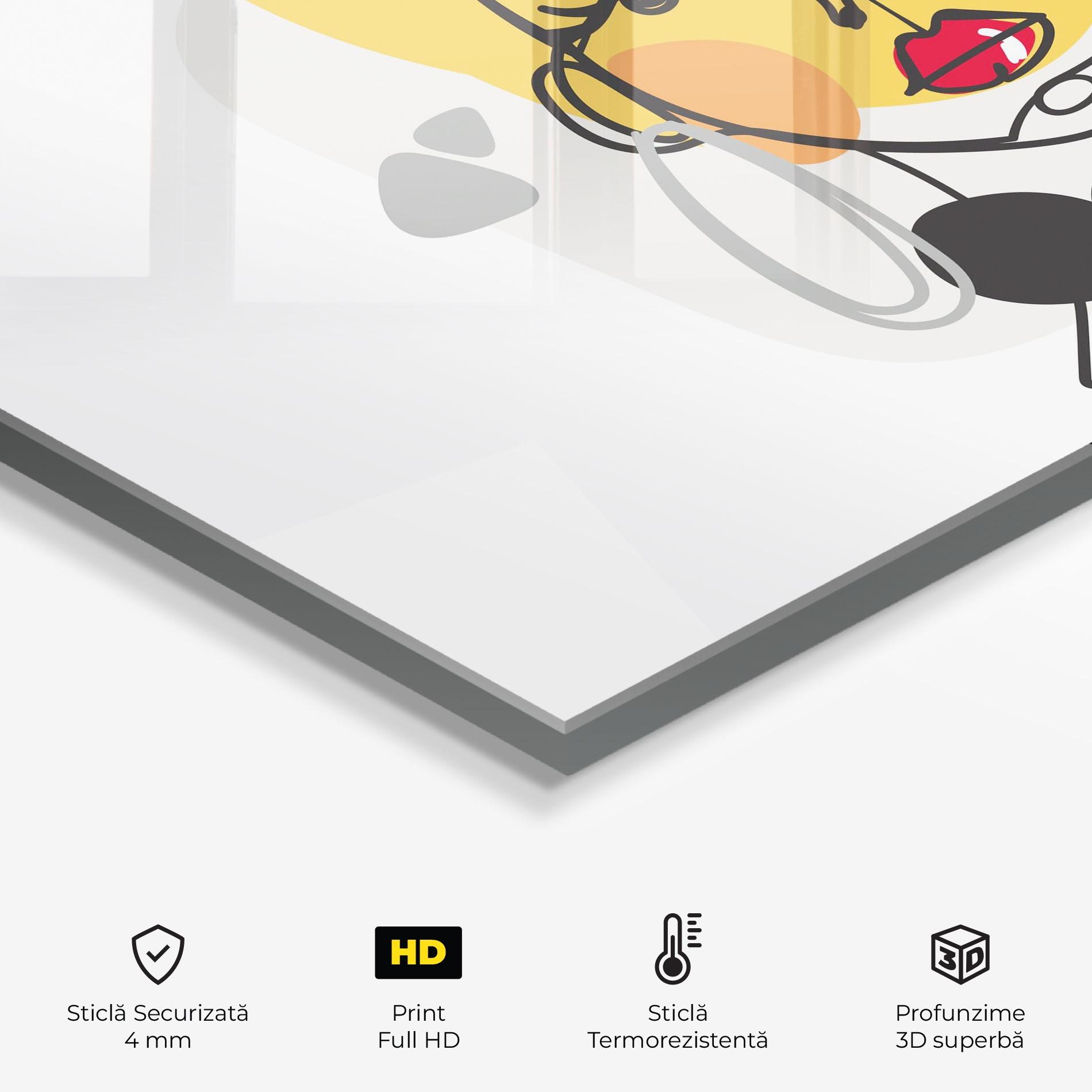 Panou Sticla Bucatarie Abstract Blonde Face mockup 2