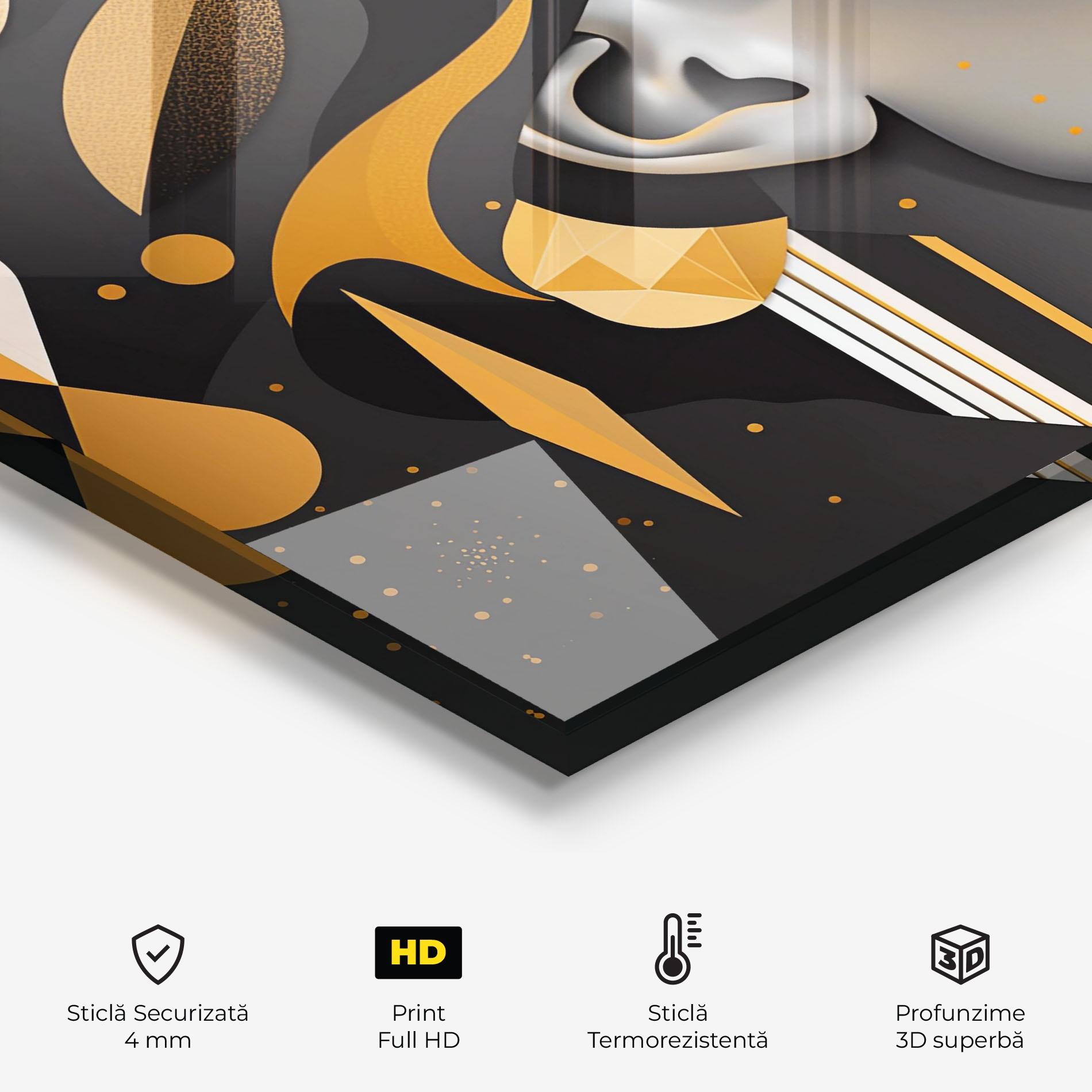 Panou Sticla Bucatarie Dreamy Grey Woman mockup 2