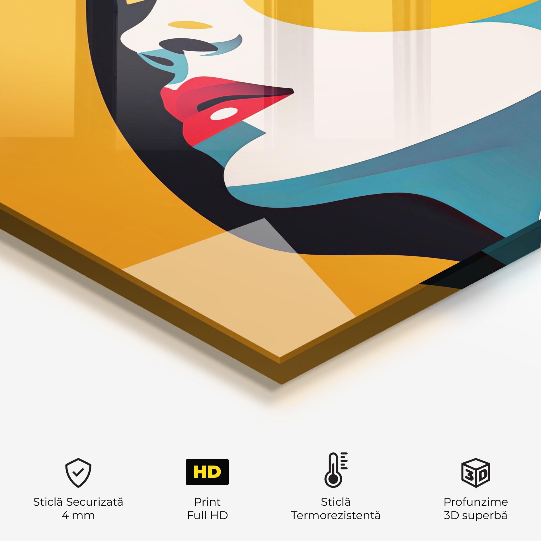 Panou Sticla Bucatarie Dreamy Yellow Female mockup 2