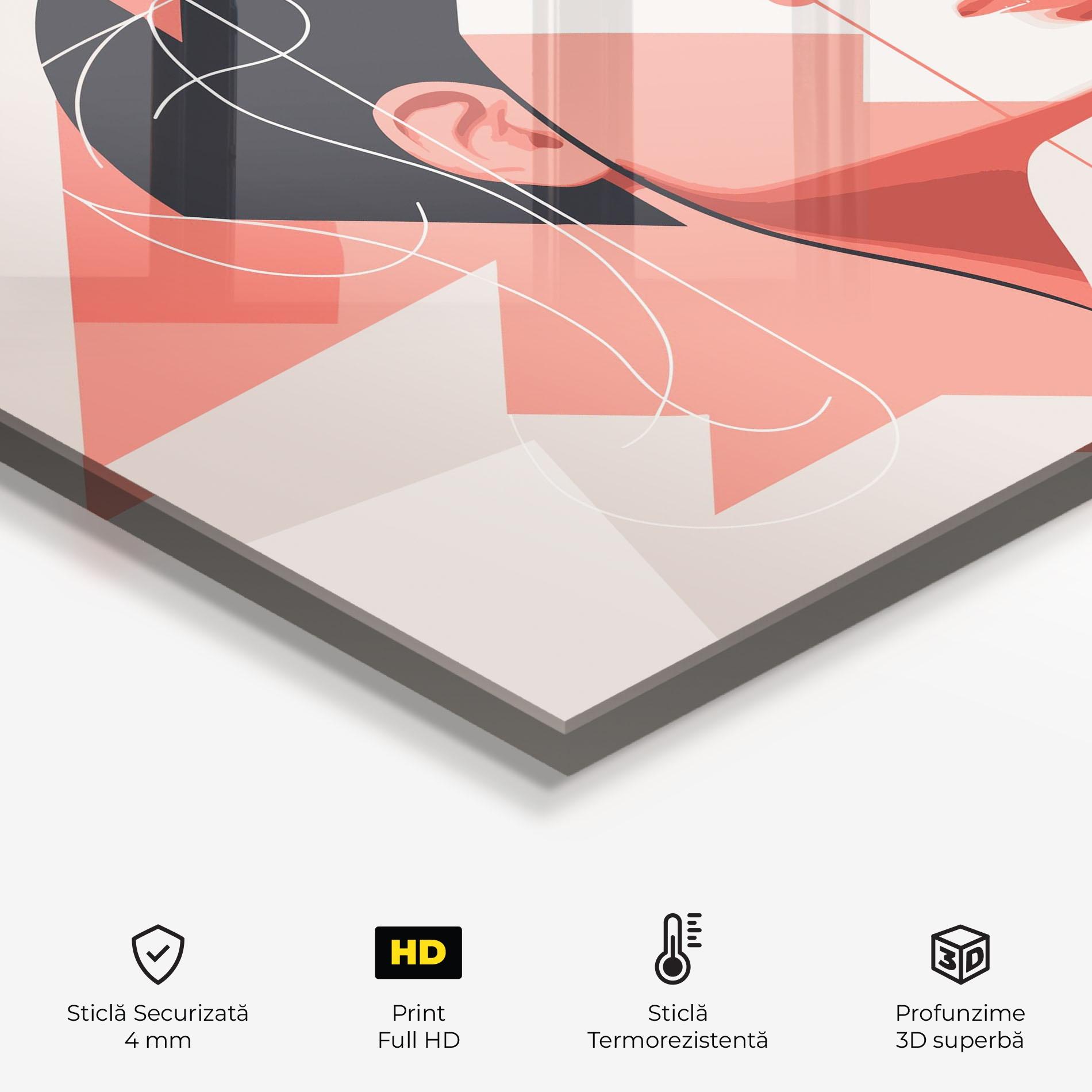 Panou Sticla Bucatarie Pretty Abstract Face mockup 2