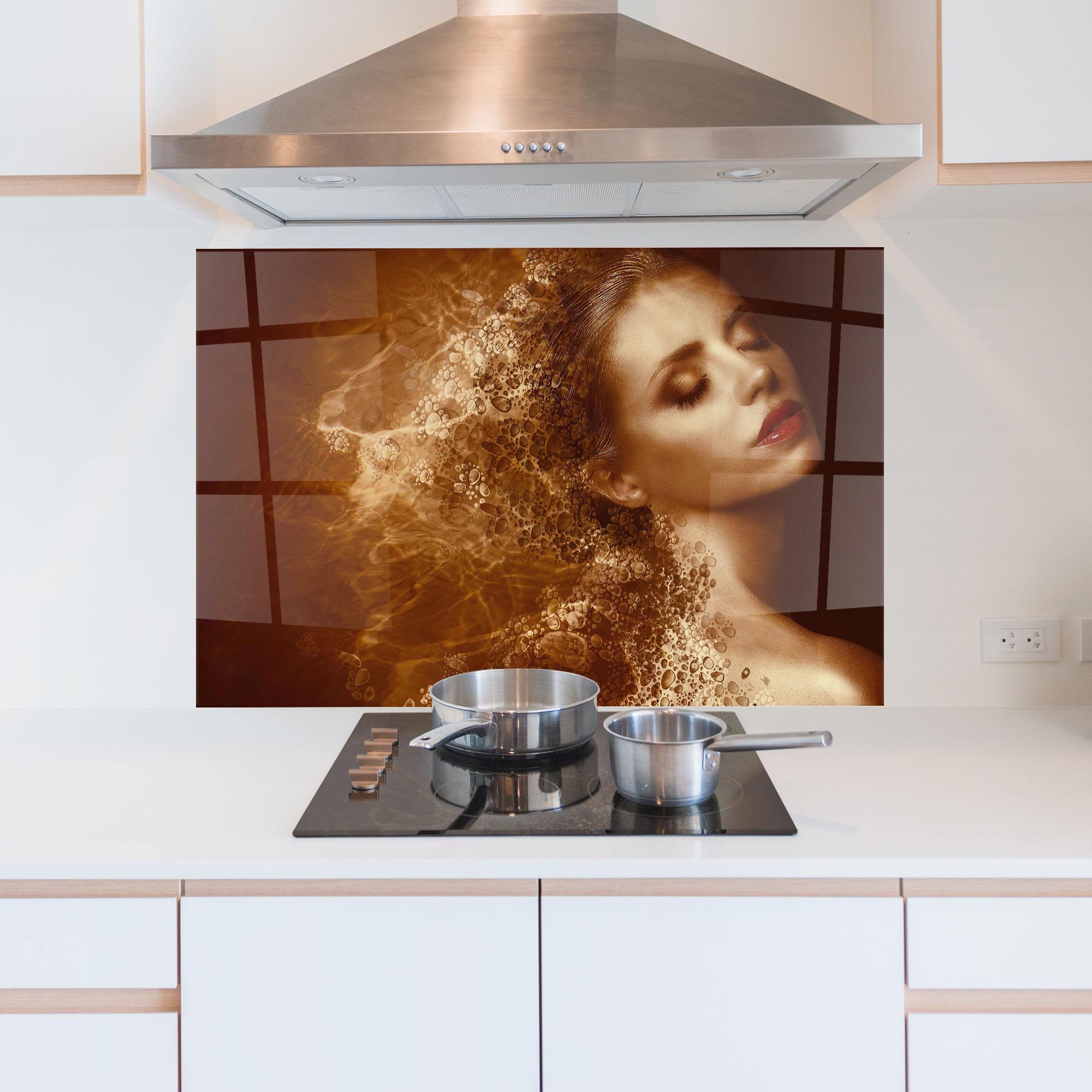 Panou Sticla Bucatarie Golden Beauty mockup 5