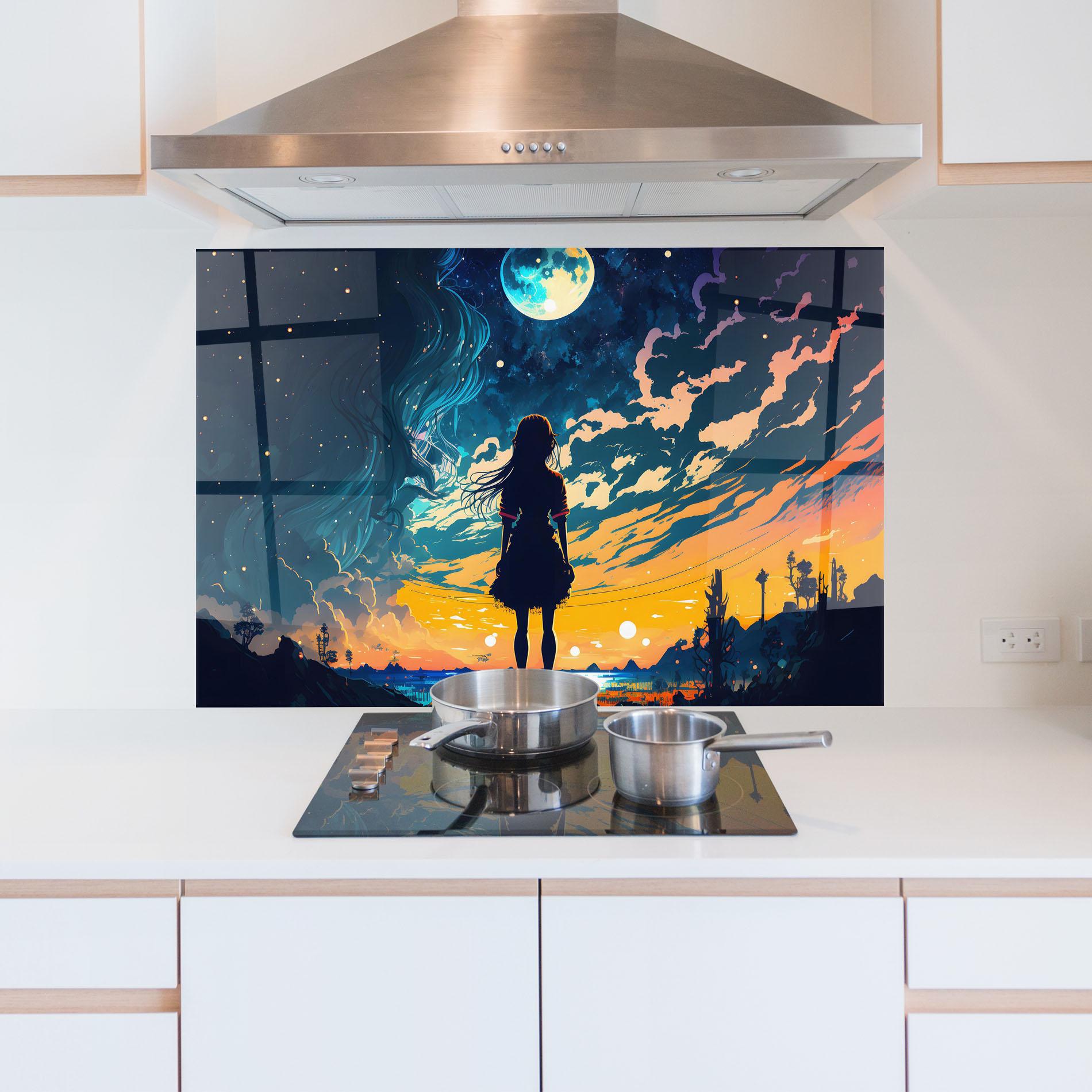 Panou Sticla Bucatarie Mystical Woman Fairytale mockup 5