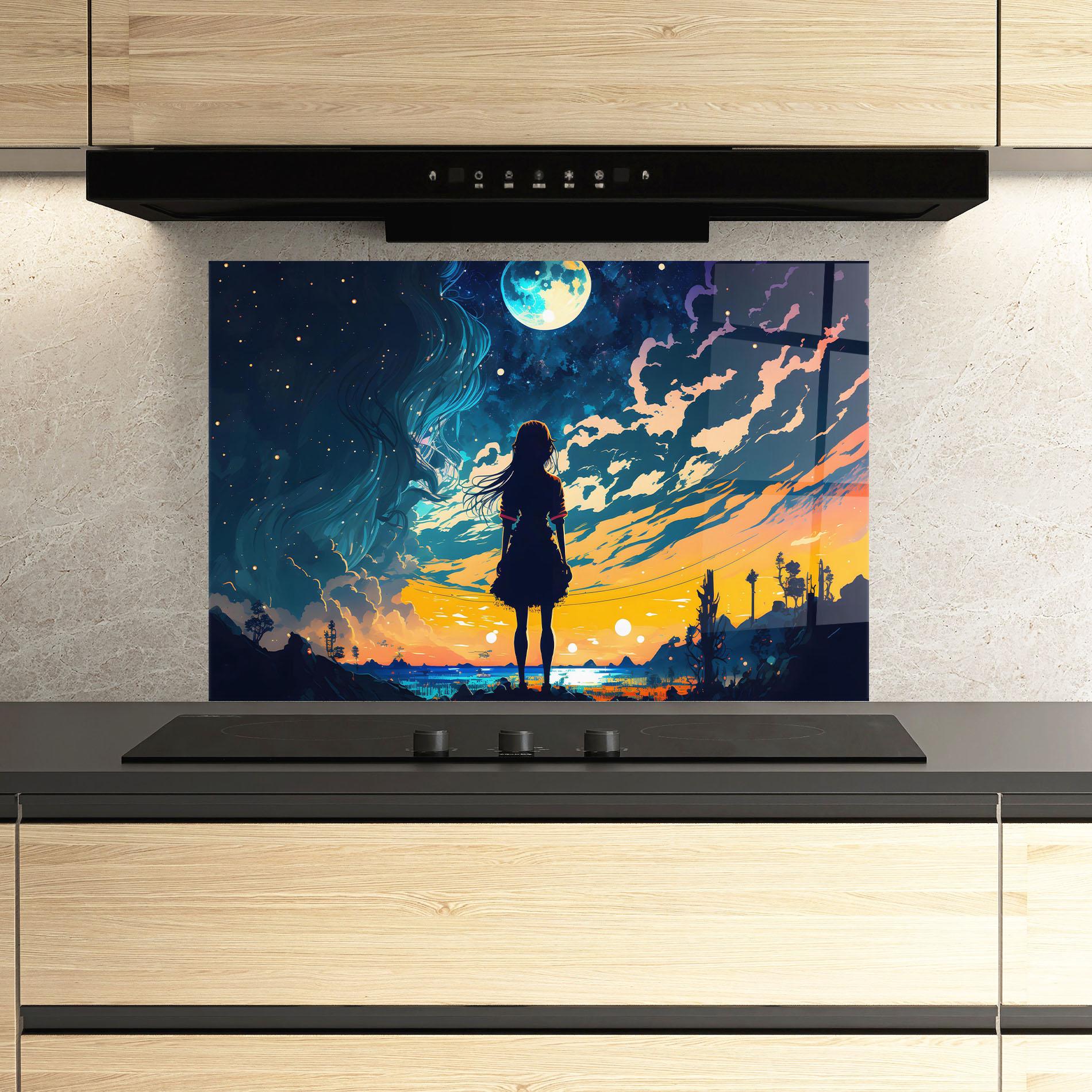 Panou Sticla Bucatarie Mystical Woman Fairytale mockup 3