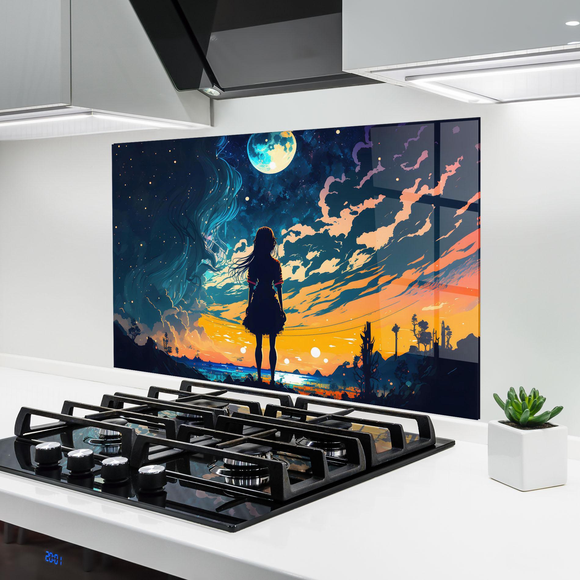 Panou Sticla Bucatarie Mystical Woman Fairytale mockup 6