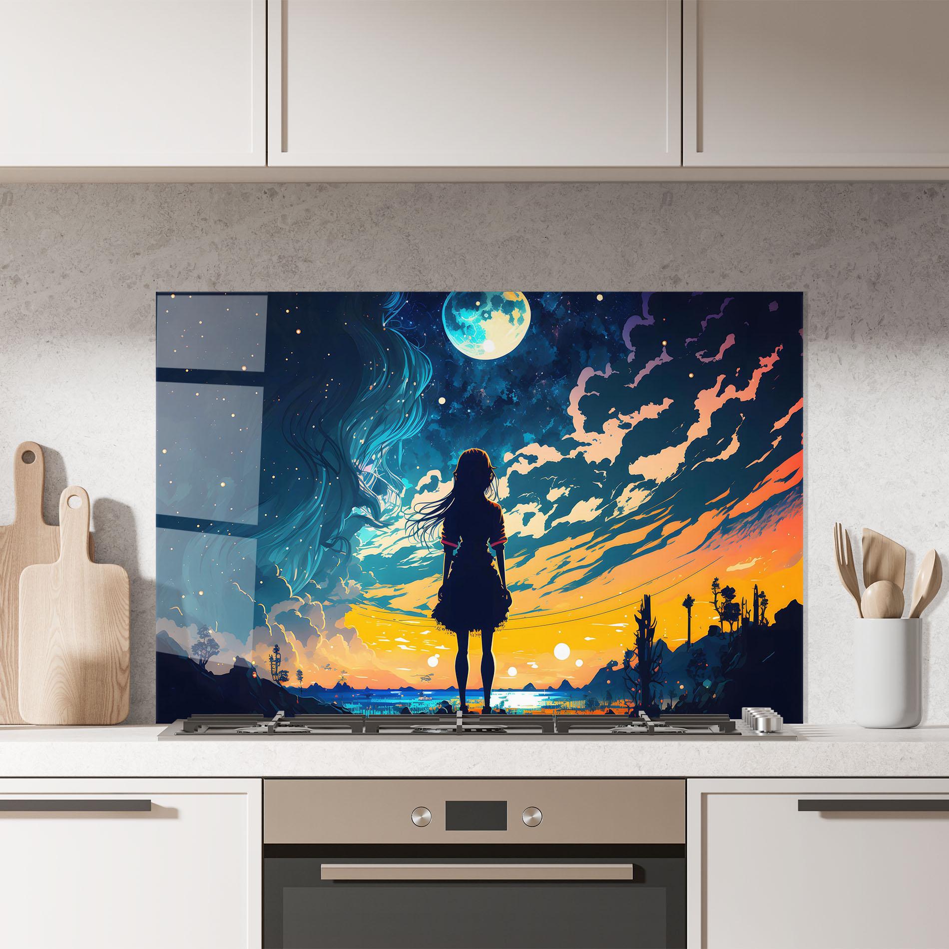 Panou Sticla Bucatarie Mystical Woman Fairytale mockup 7