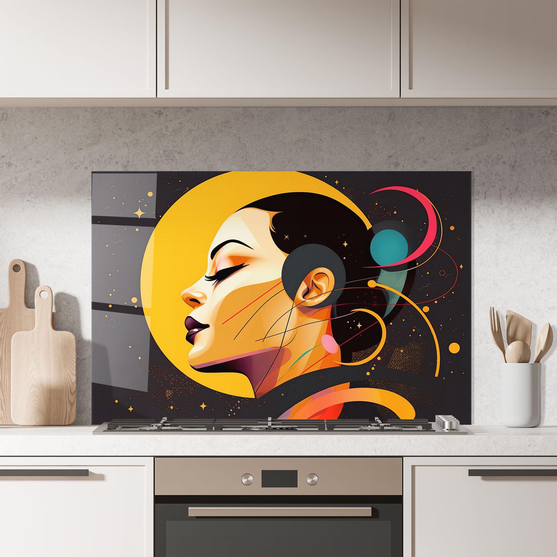 Panou Sticla Bucatarie Synthetic Female mockup 7