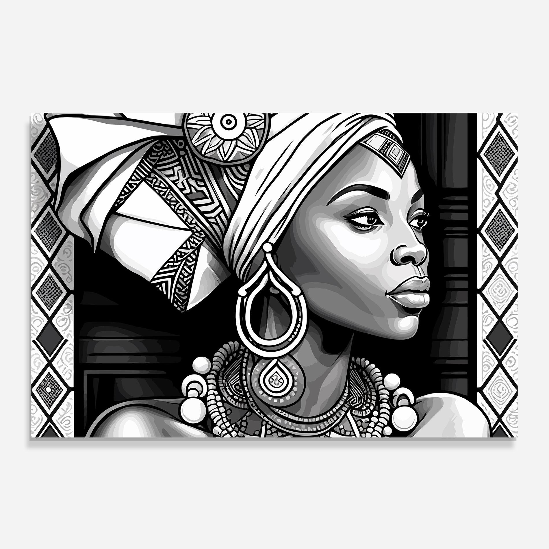 Panou Sticla Bucatarie African Lady mockup 0