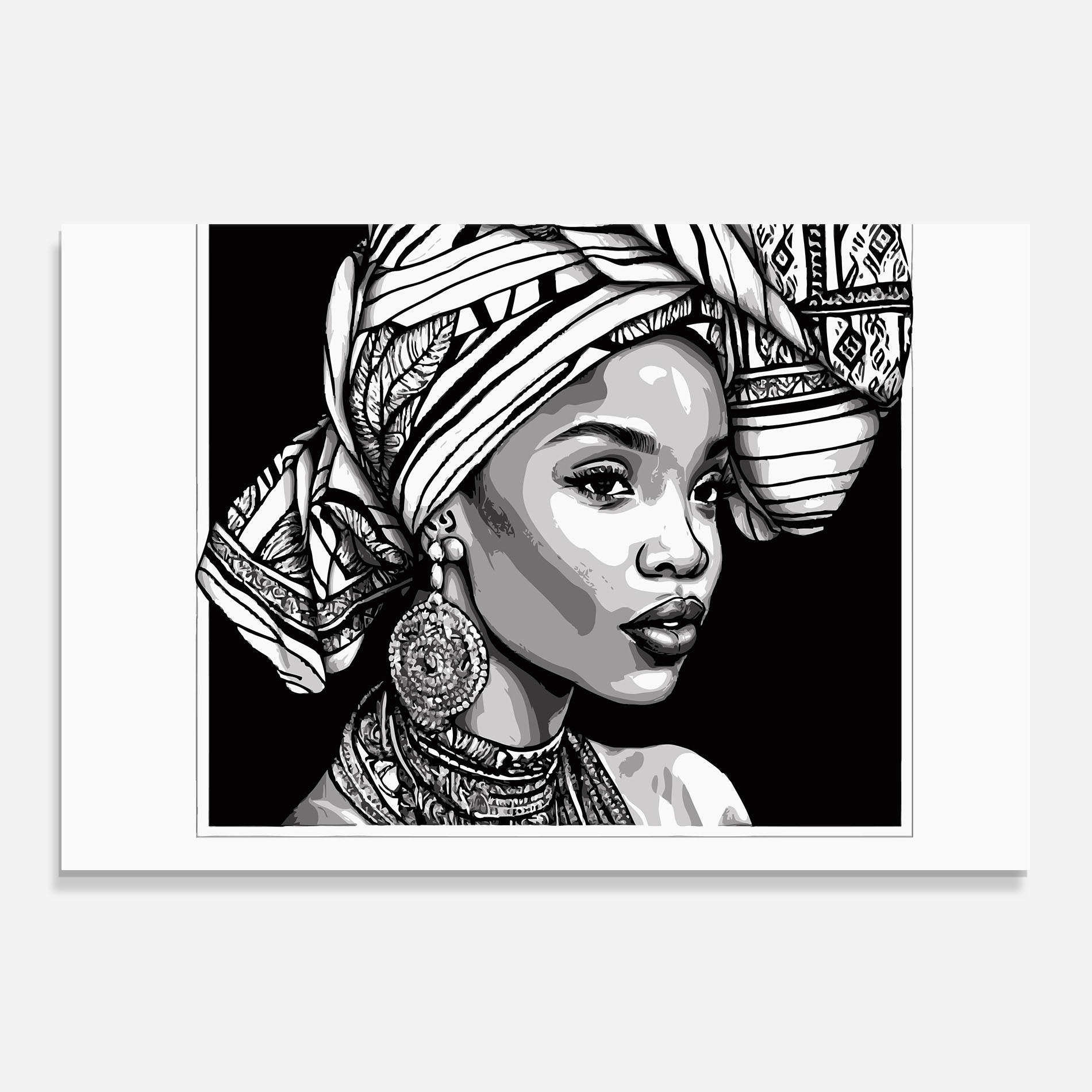 Panou Sticla Bucatarie Beautiful African Lady mockup 0