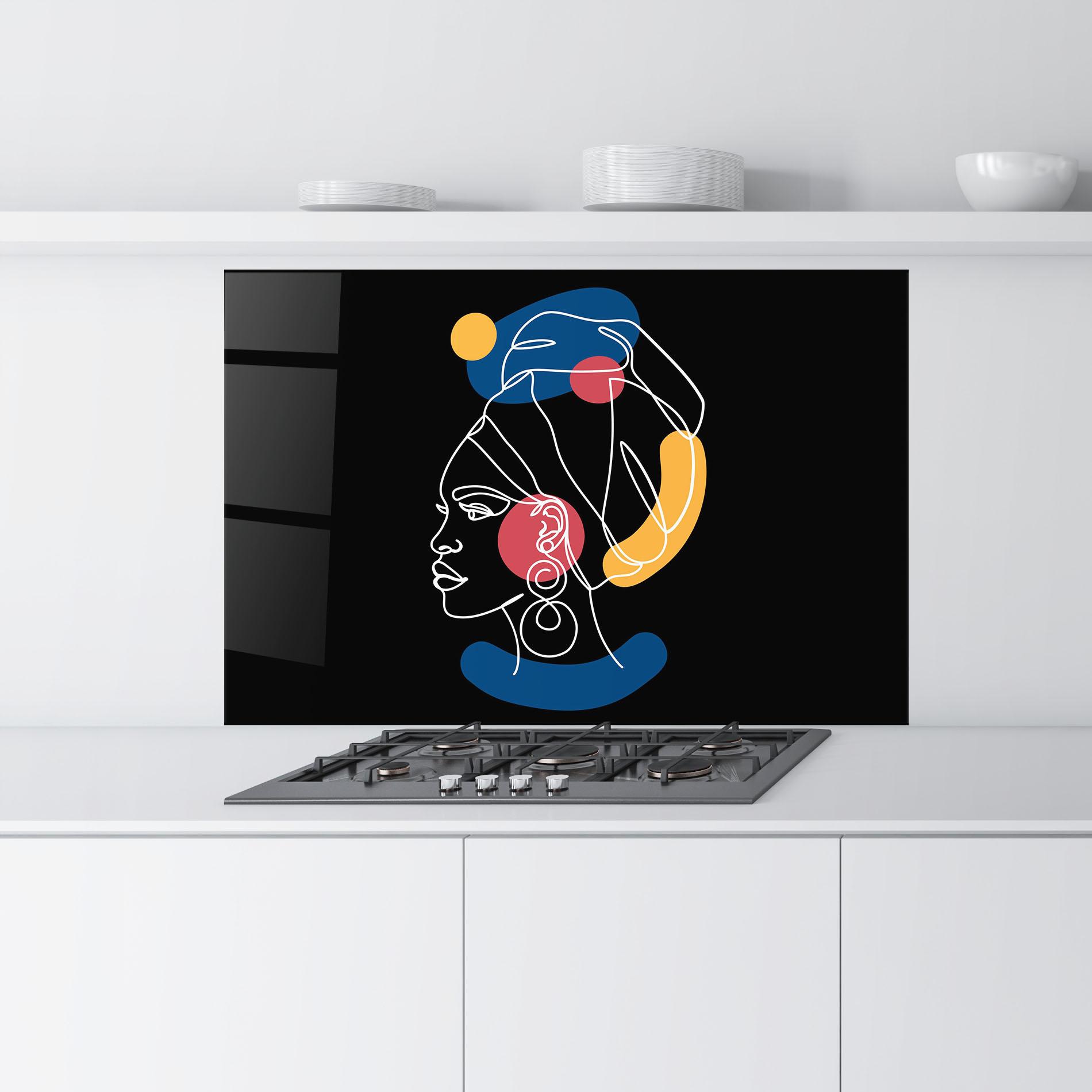 Panou Sticla Bucatarie African Blue Yellow mockup 9