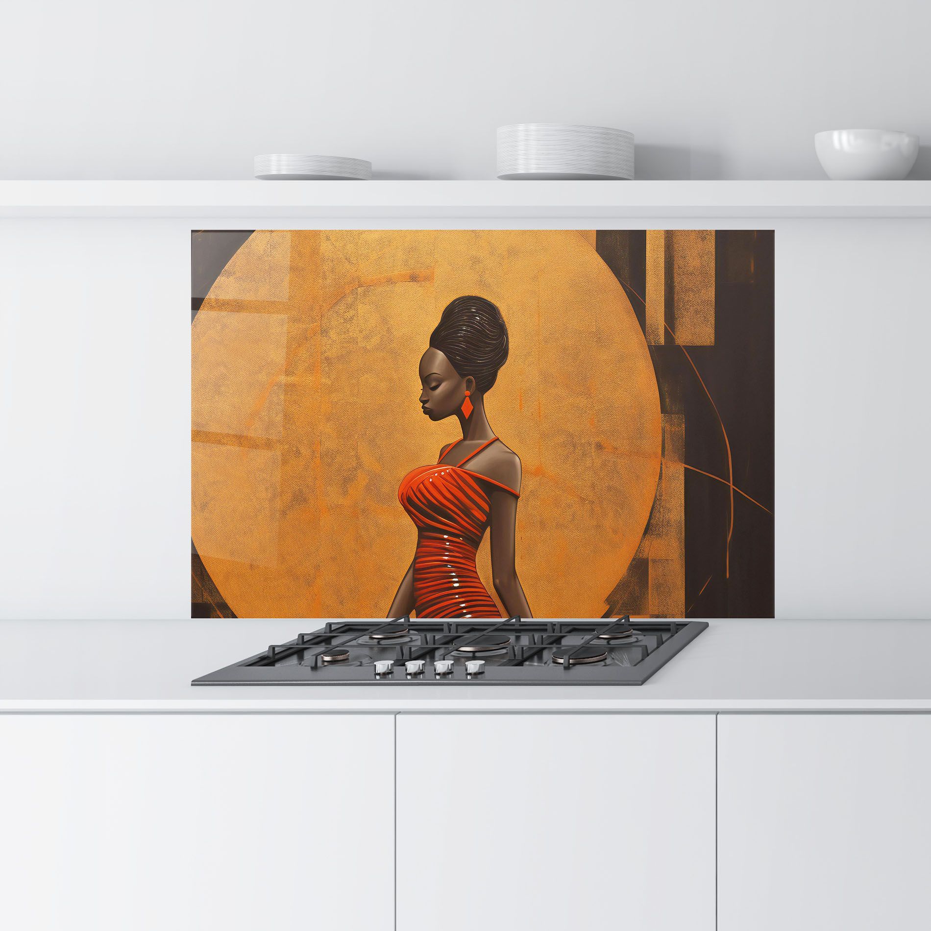 Beautiful African Red Dress mockup 9