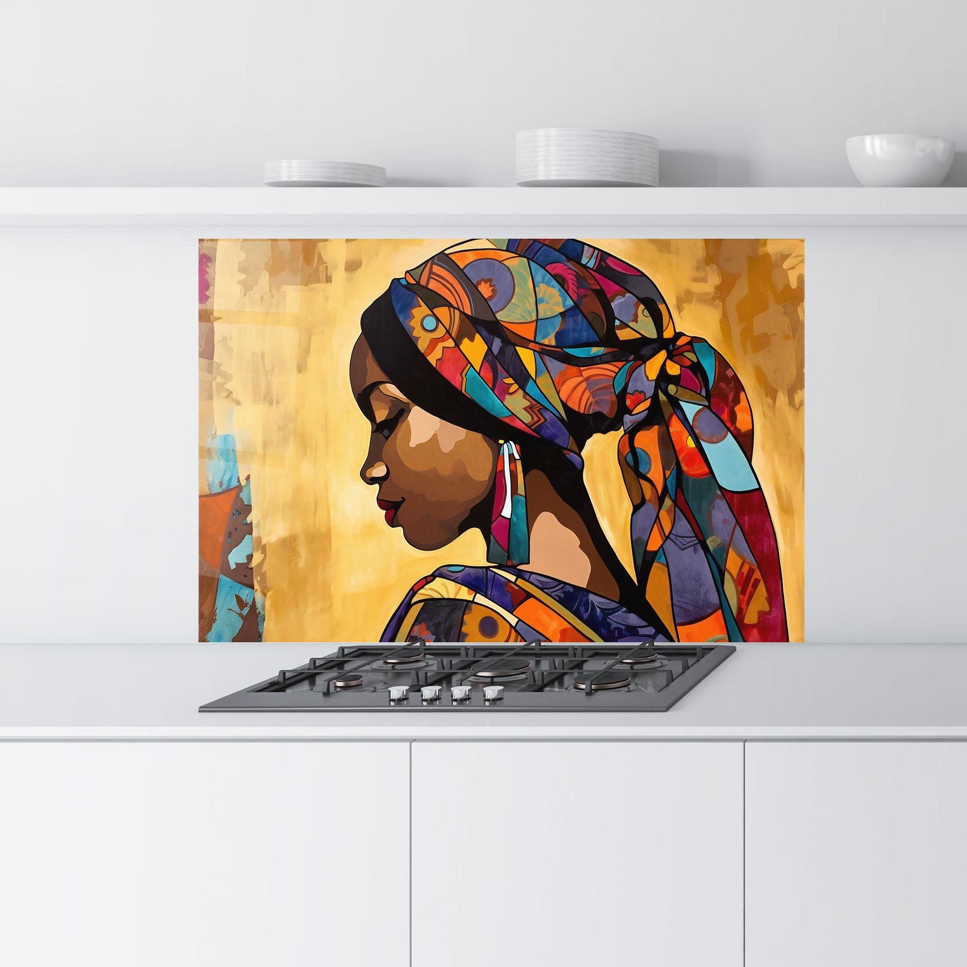 Panou Sticla Bucatarie Headscarf Pretty Woman mockup 9