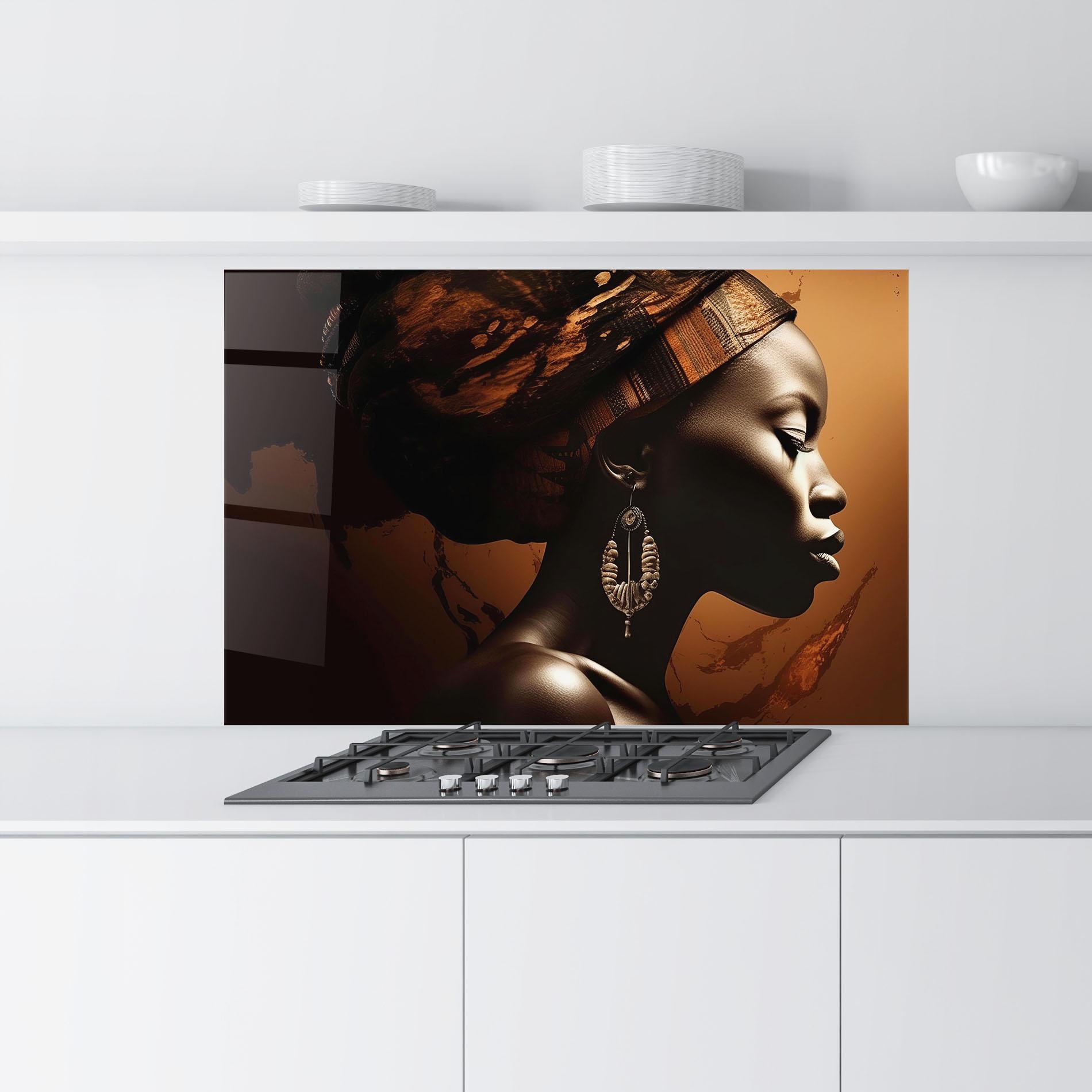 Panou Sticla Bucatarie Interesting African Earrings mockup 9