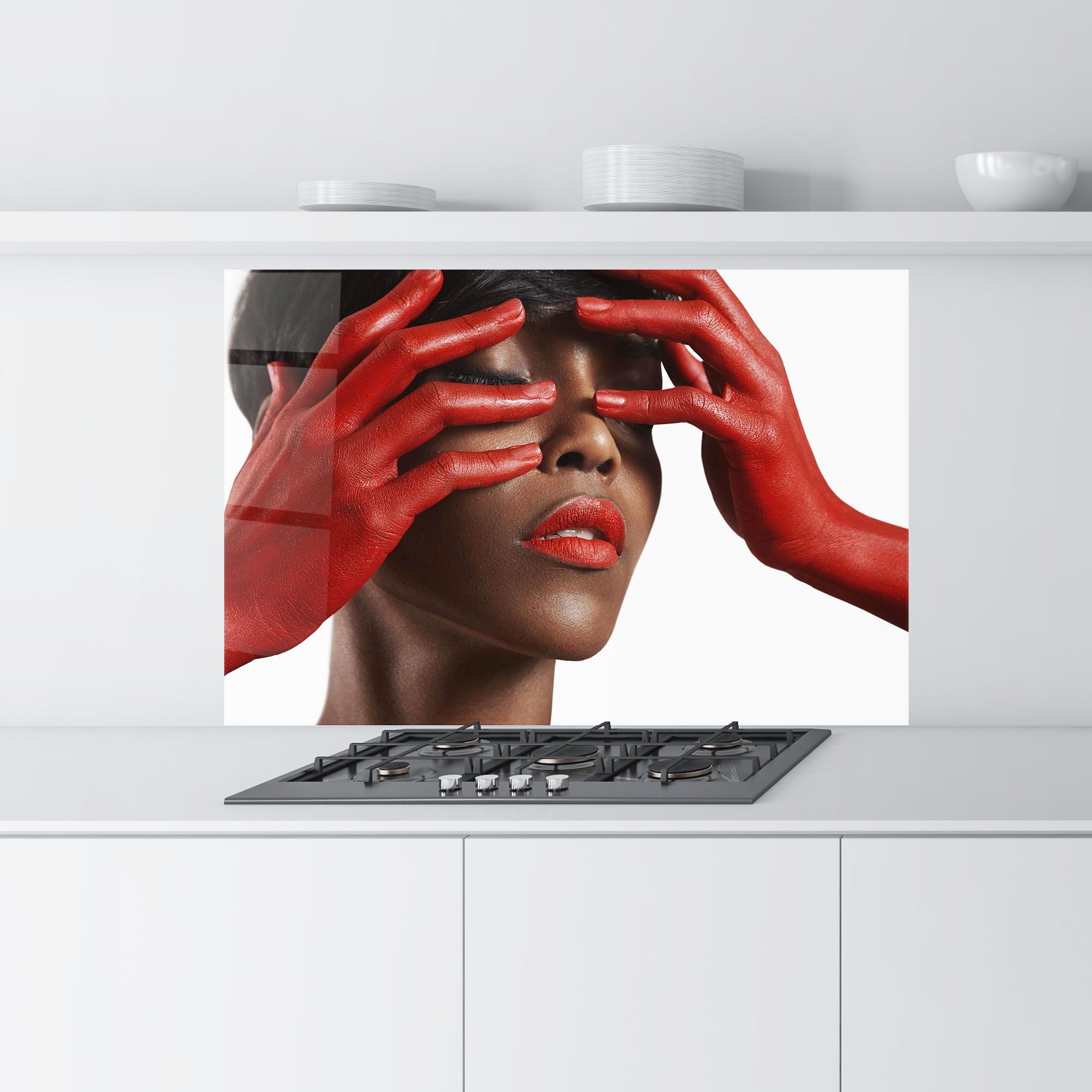 Red Hands Woman mockup 9